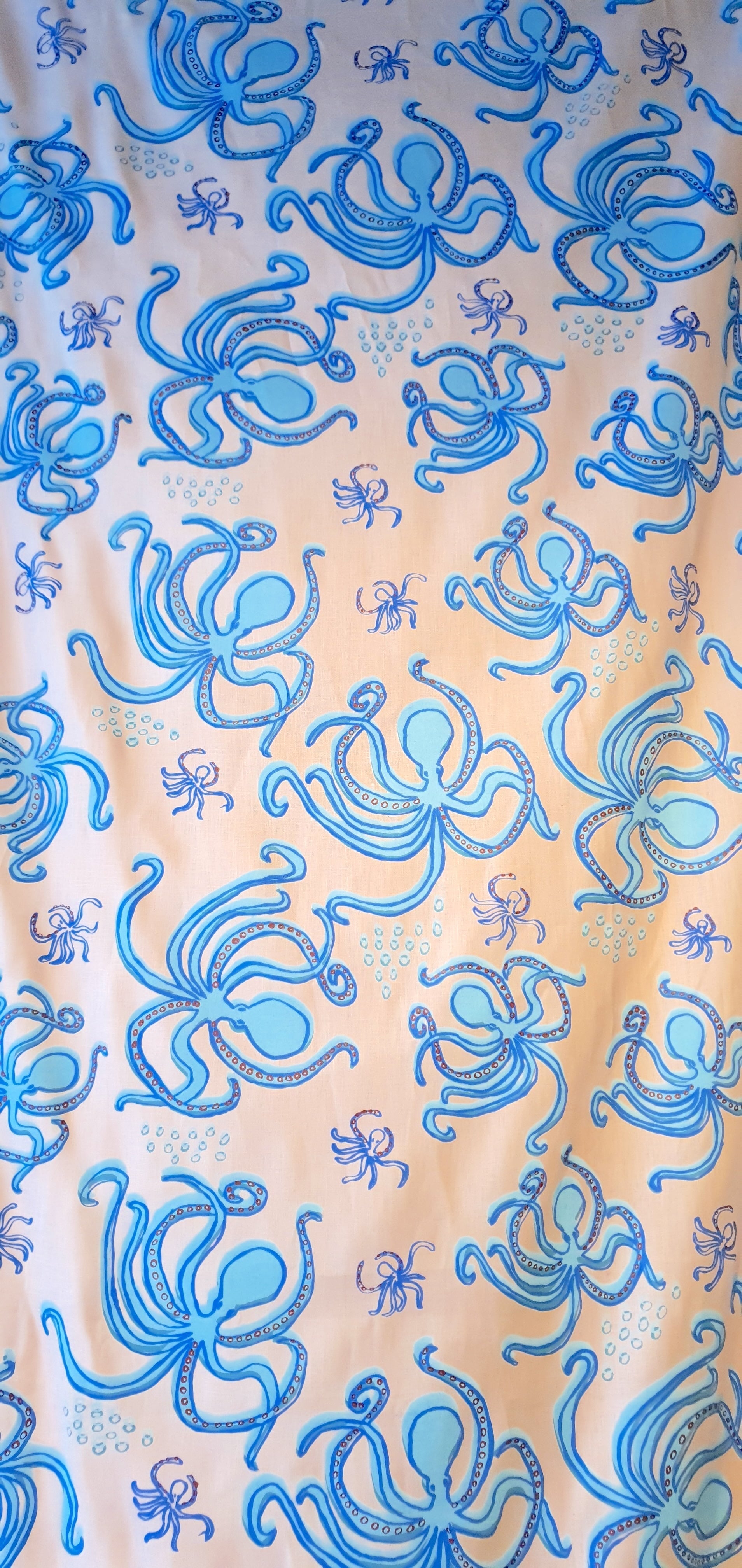 Doreen Hart - Gurriitha (Octopus) - Salmon, Linen Textiles & Fibre Art Hope Vale Arts & Cultural Centre
