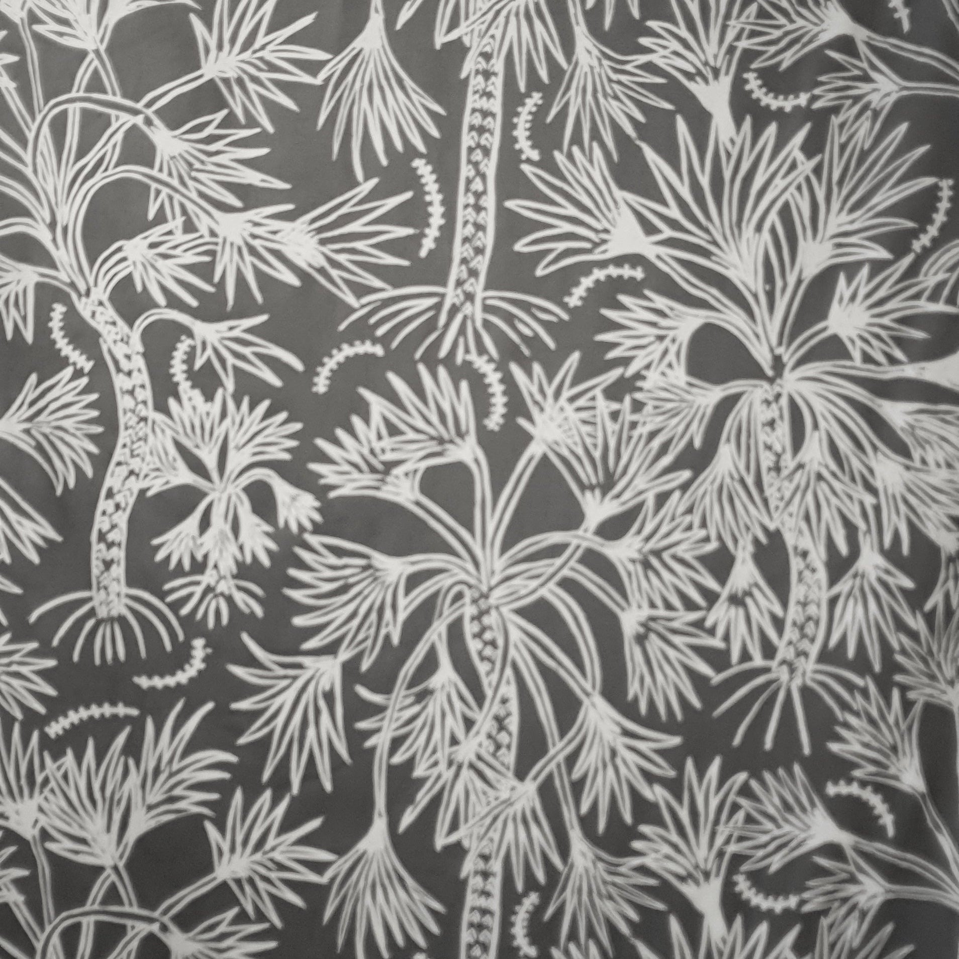 Esmae Bowen - Ganthin (Cabbage Palm) - Grey, Linen Textiles & Fibre Art Hope Vale Arts & Cultural Centre