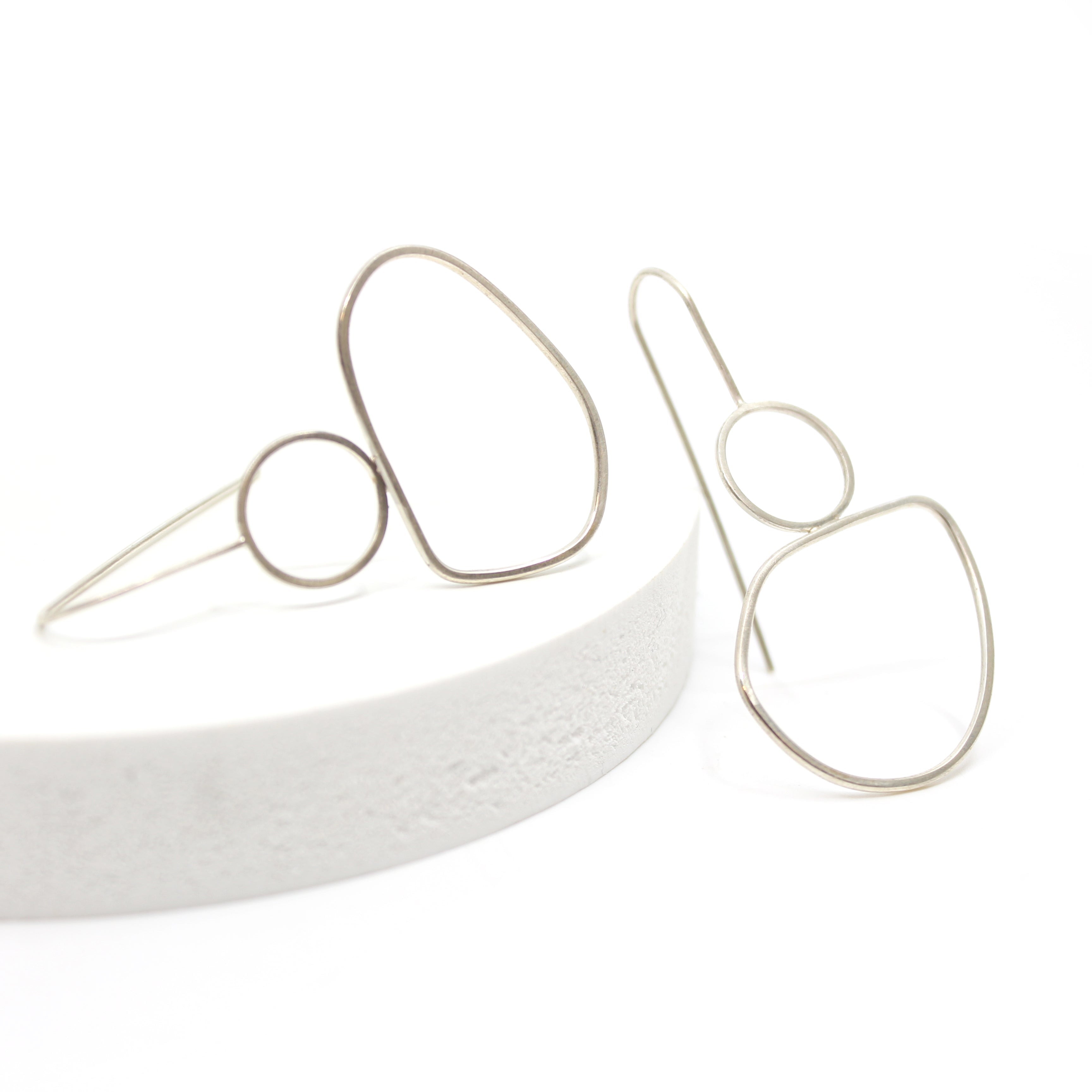 Sterling silver wire frame earrings M Jewellery Chloe Waddell