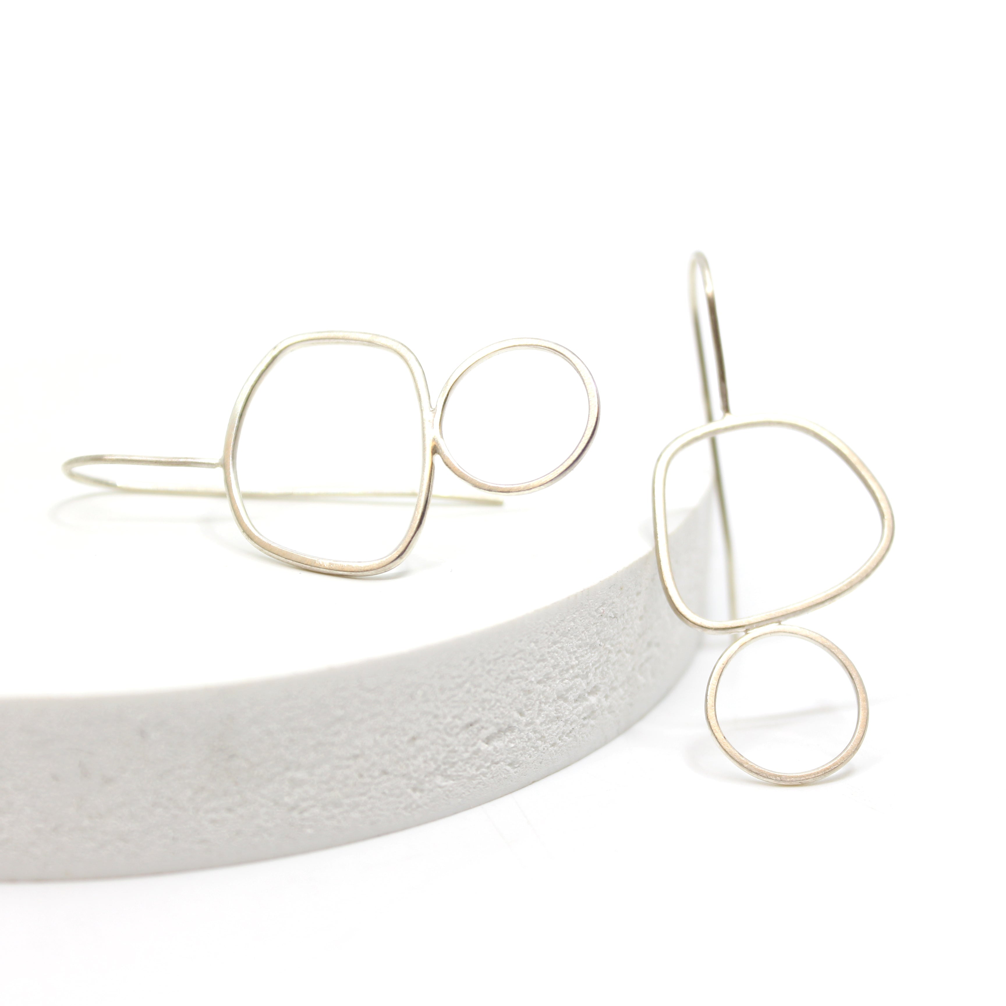 Sterling silver wire frame earrings S Jewellery Chloe Waddell 3-frame