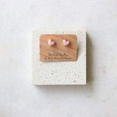 Porcelain Heart Stud Earrings