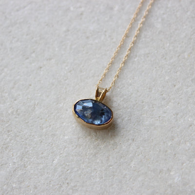 Uno Raw Sapphire Pendant Necklace