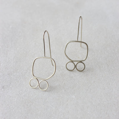 Sterling Silver Wire Frame Earrings - S