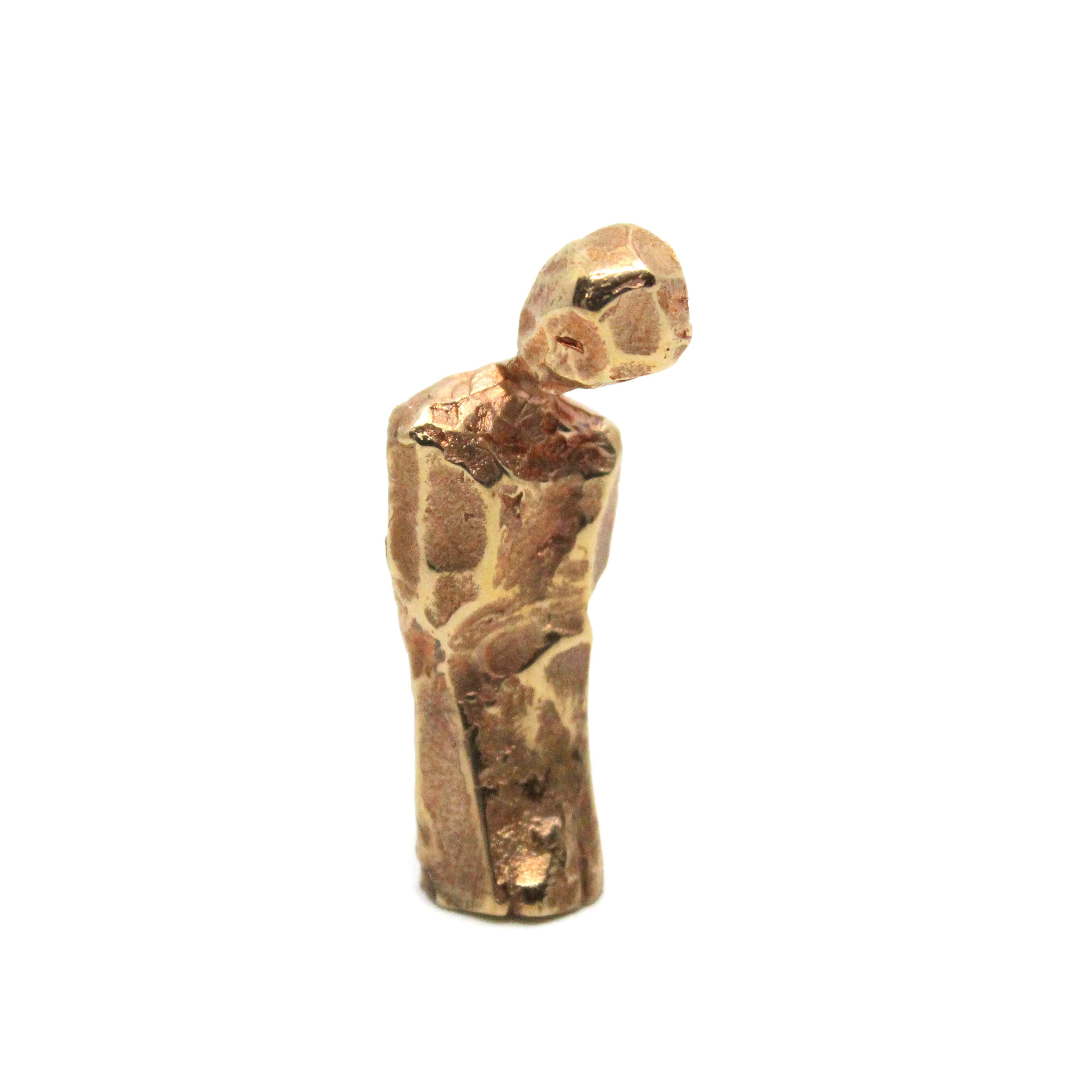 Cast Bronze Sculptural Figure - Looking Down Sculpture Kyla Levi