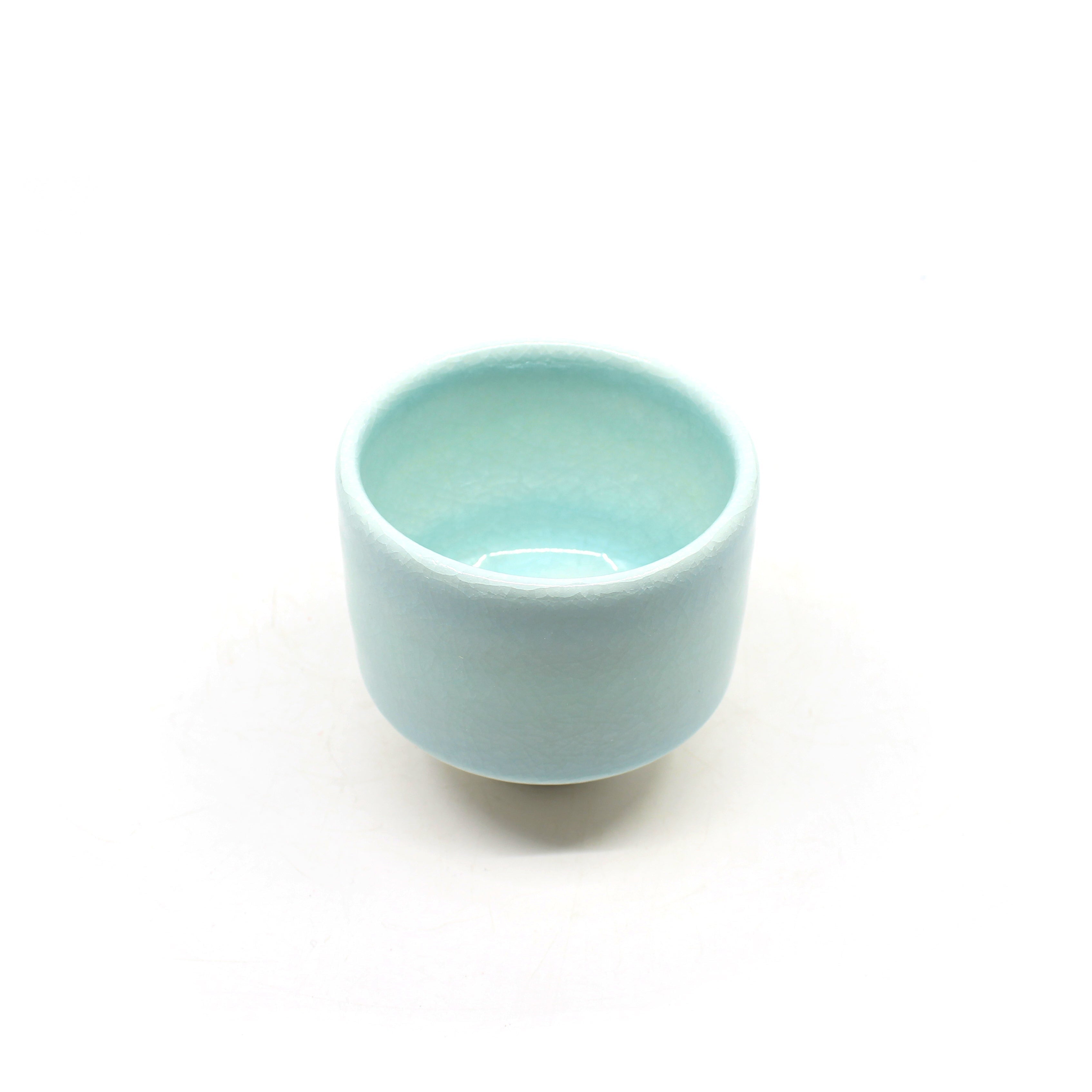 Cup w/ Ice Blue Crackle Glaze Ceramics Peter Biddulph