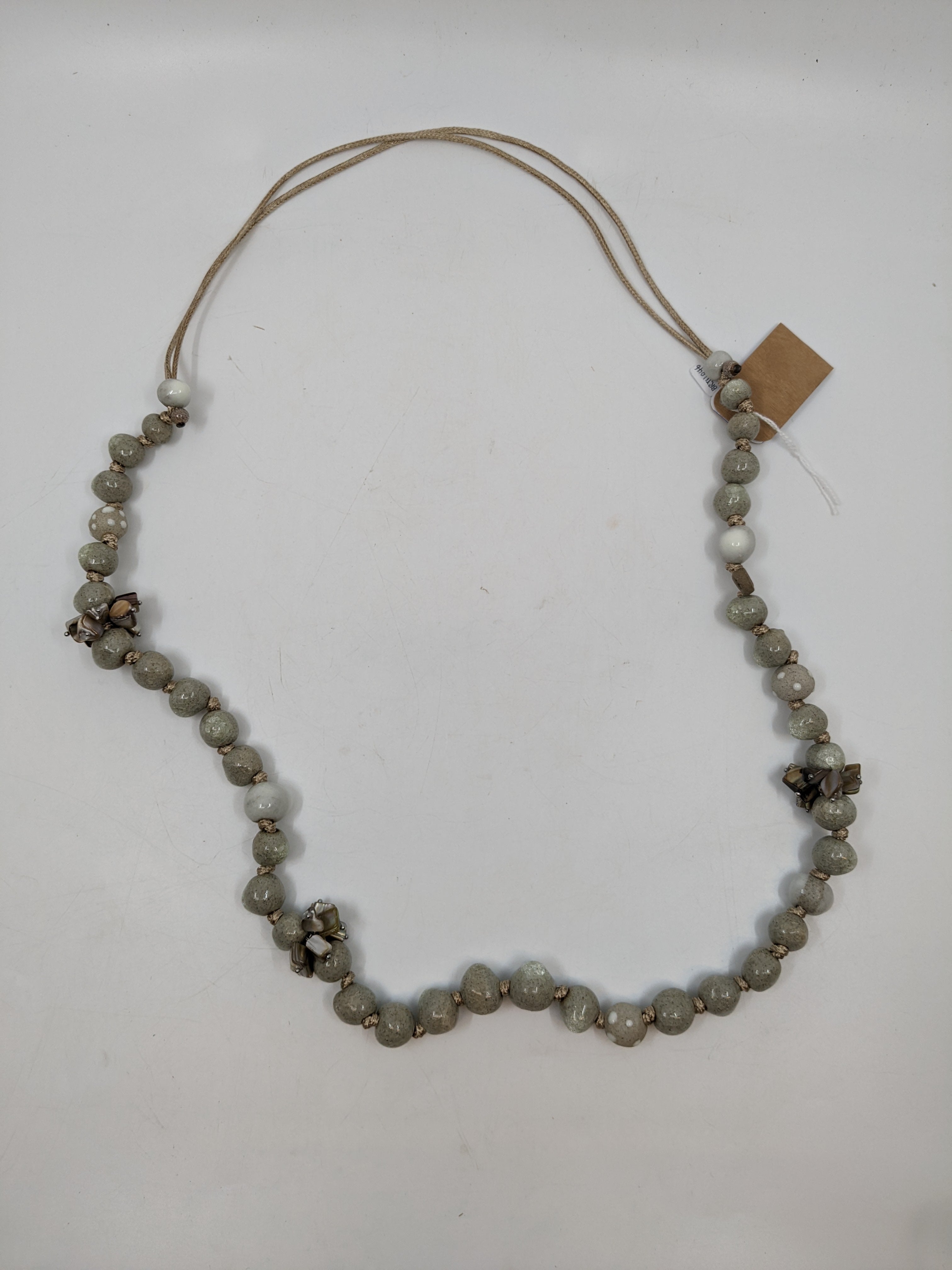 Long Bead Necklace with Shells