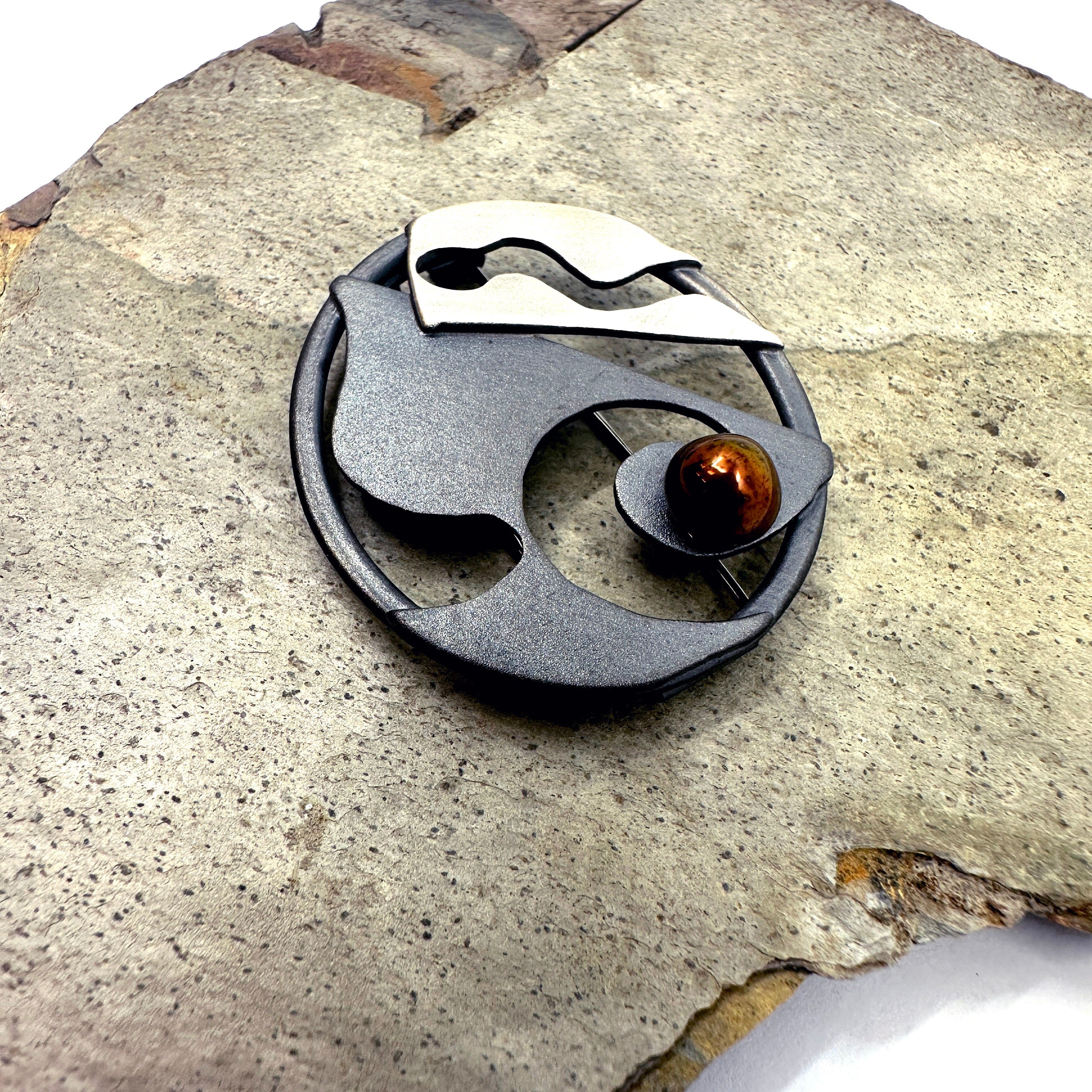 Brooch Collaged Constructed One-Off Jewellery Barbara Heath