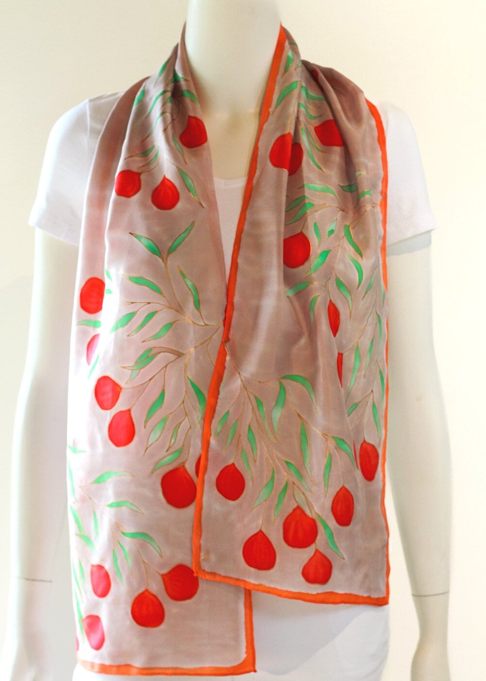 Quandong RedSilk Scarf Textiles Soul Silk