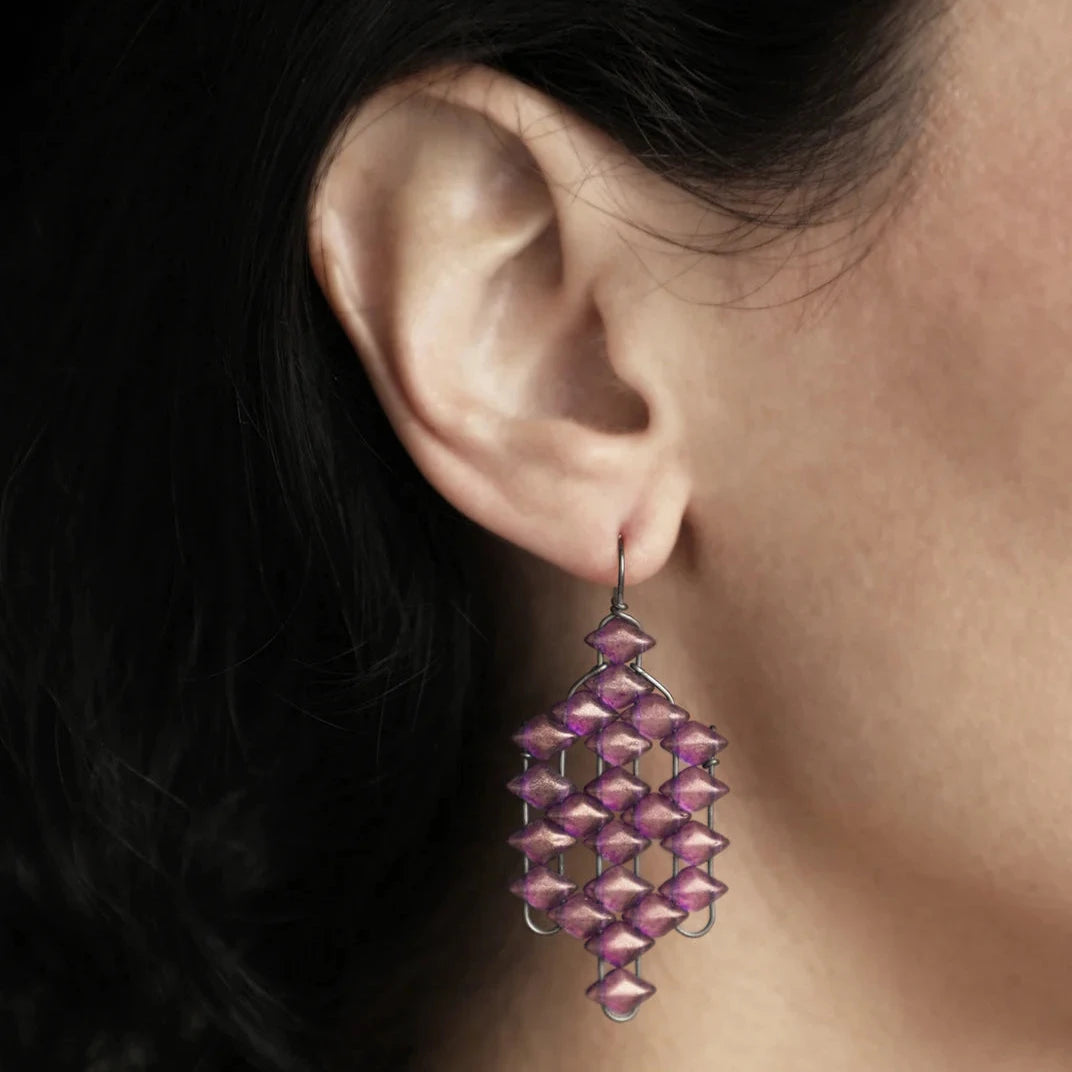 WIREWORK Lantern Earrings Glass Paula Dunlop
