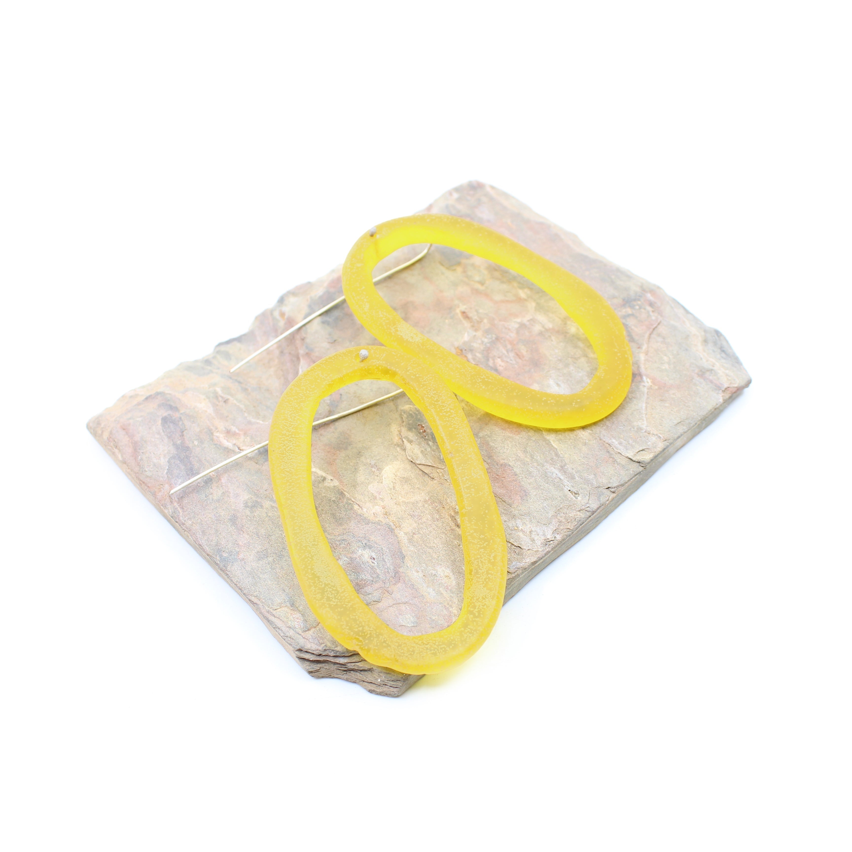 Eco Resin Hoop Earrings - Jen Eales Jewellery Jen Eales Yellow