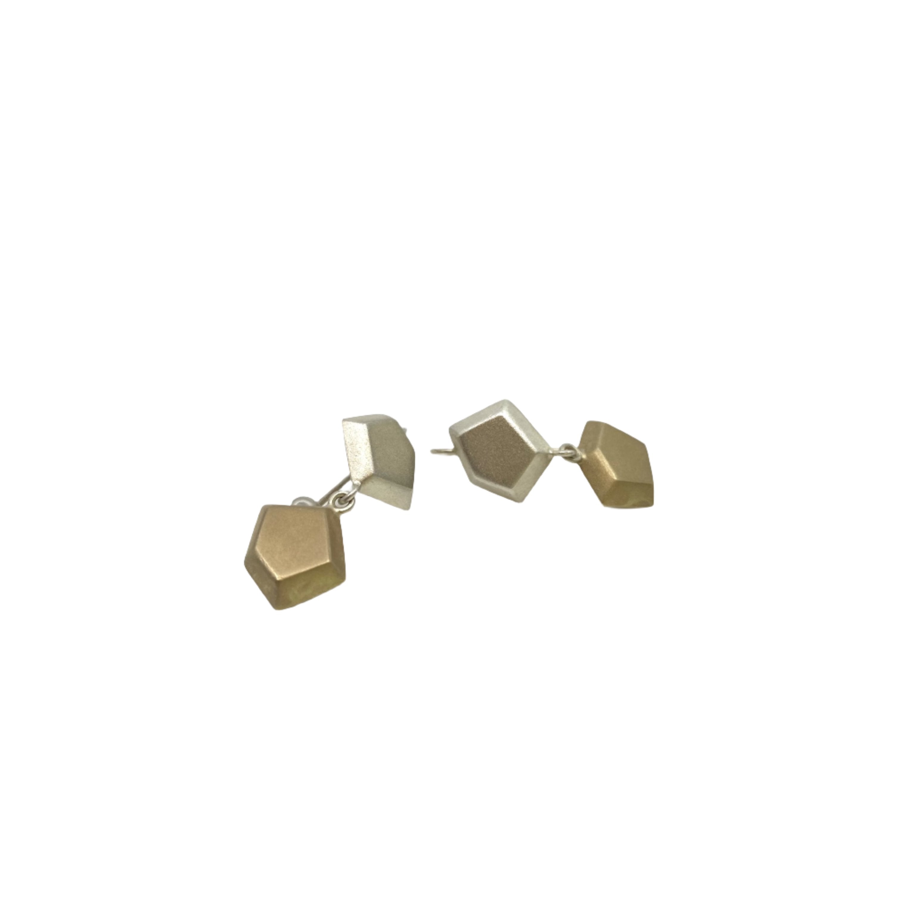 Earrings - Articulated Double Geo Jewellery Barbara Heath