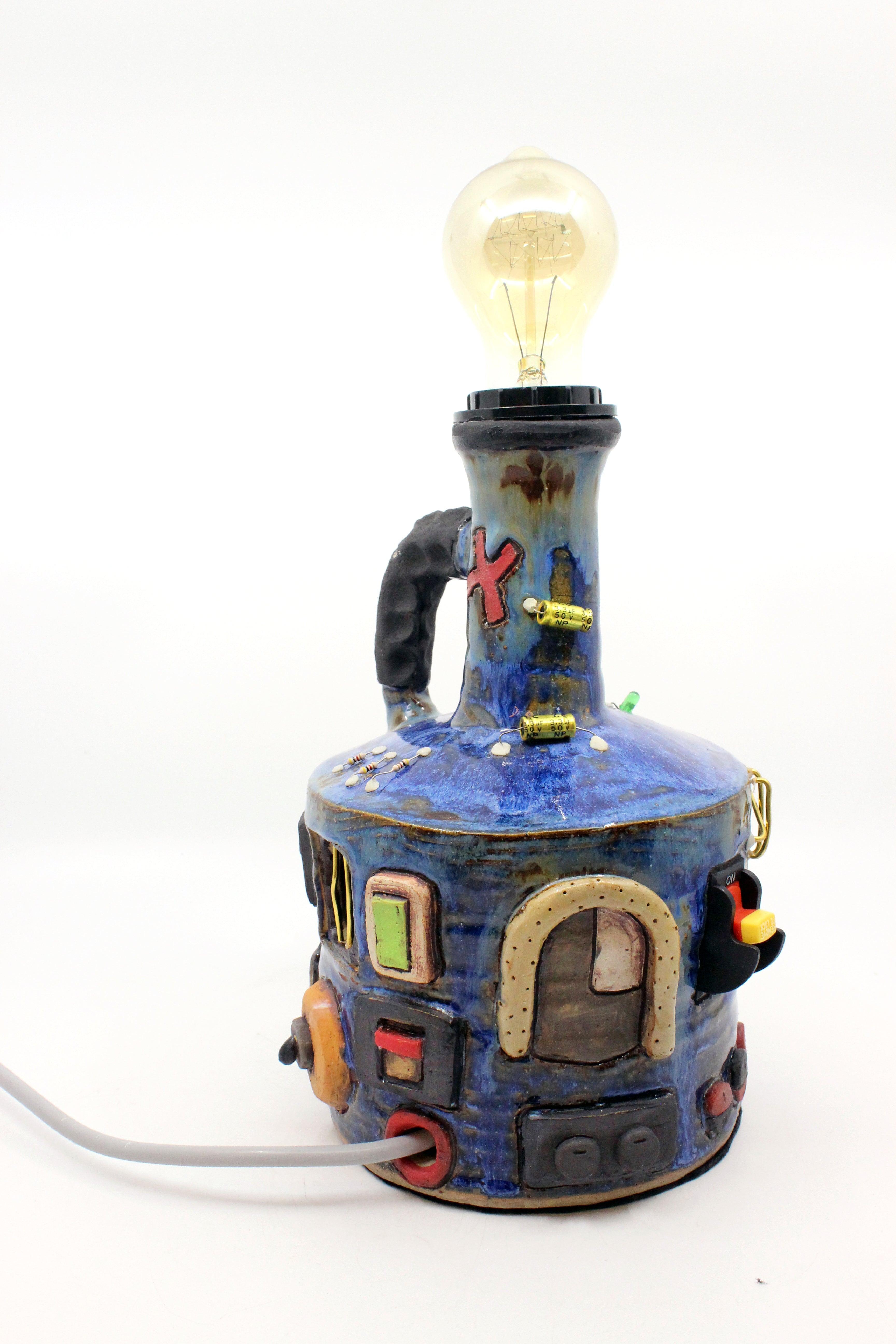 Sea Blue Switches Lamp Ceramics Handle With Clay