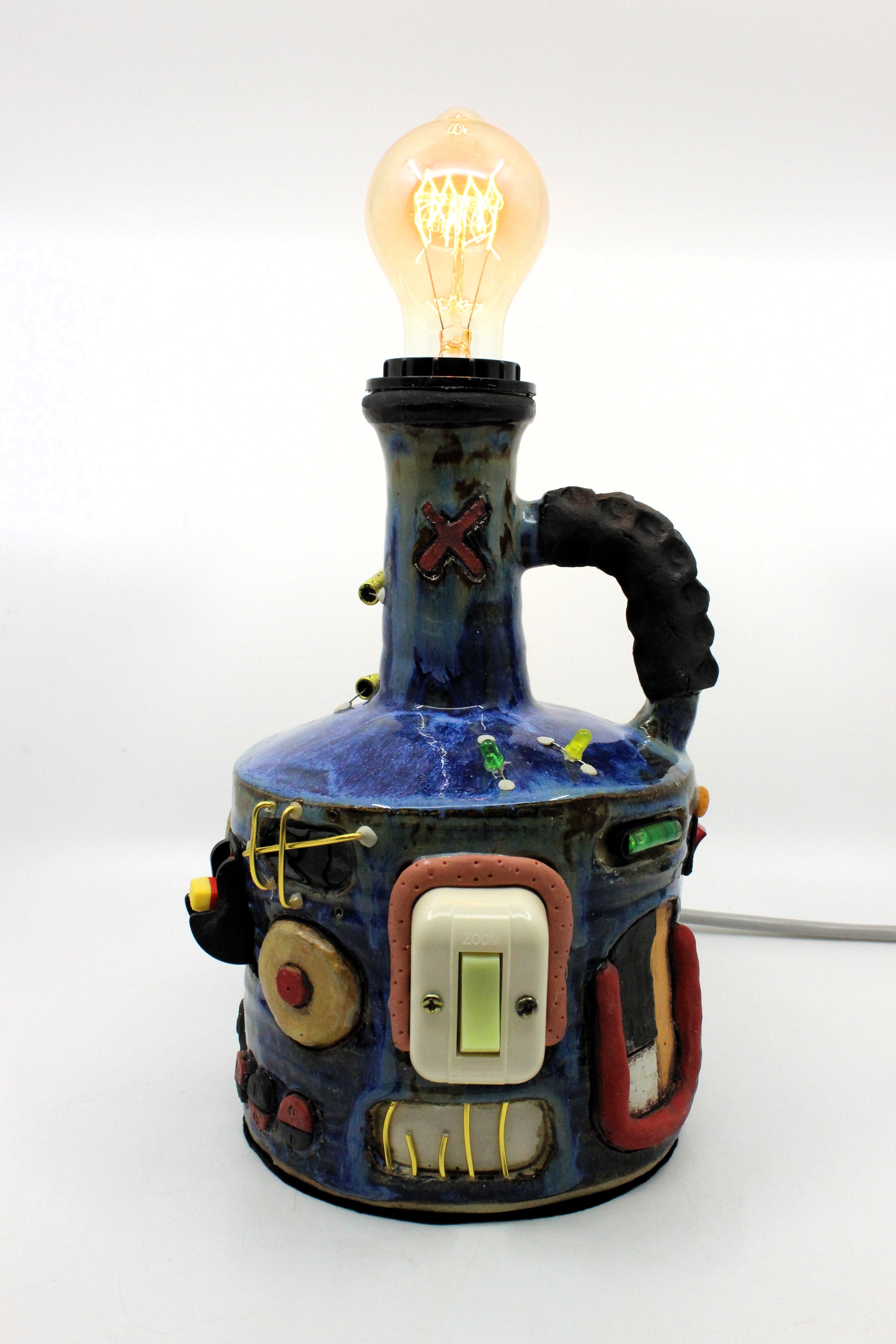 Sea Blue Switches Lamp Ceramics Handle With Clay