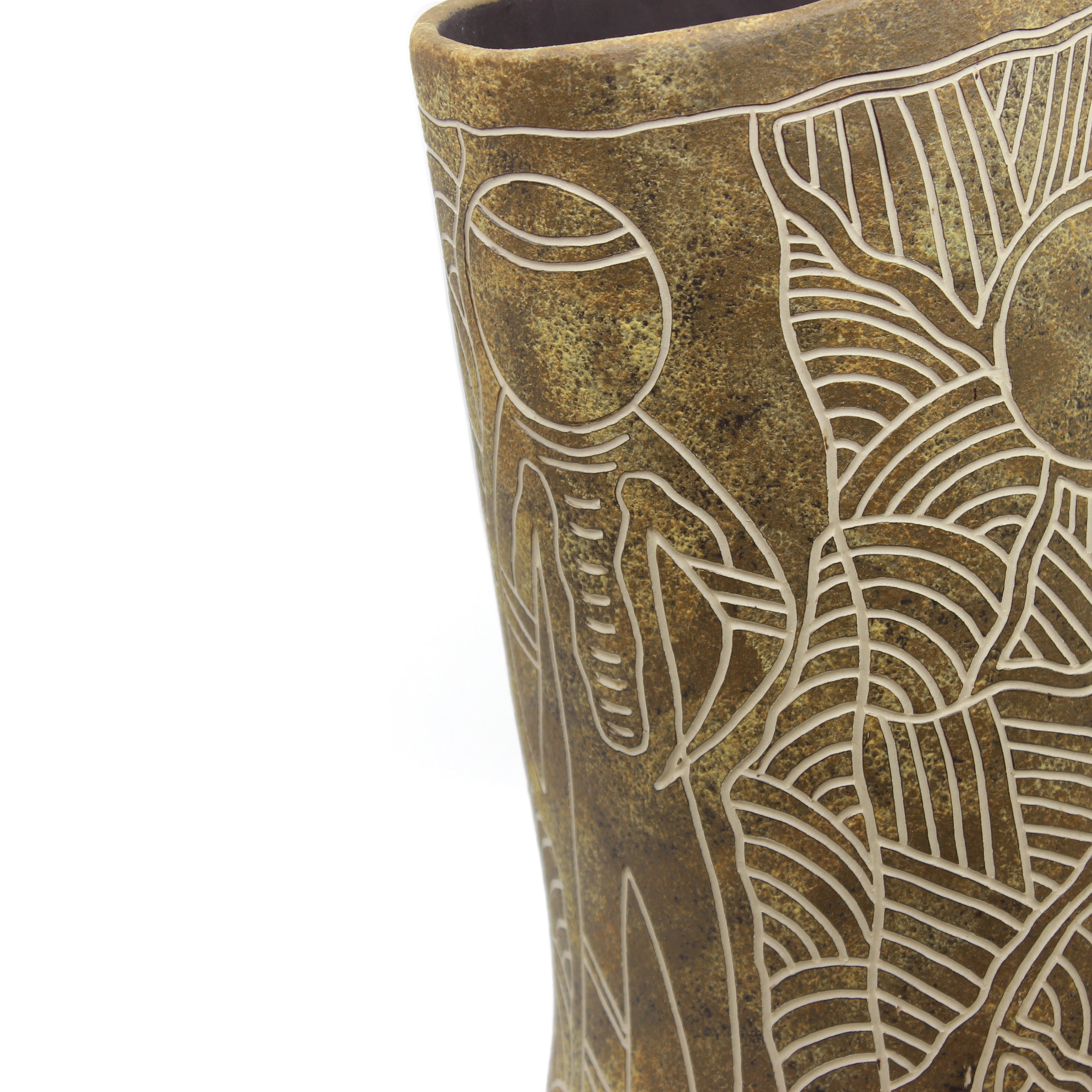 Laurence Gibson - Warru Warru Murruku (Men's Business) Ceramic Vessel - 468-24 Ceramics Yalanji Arts