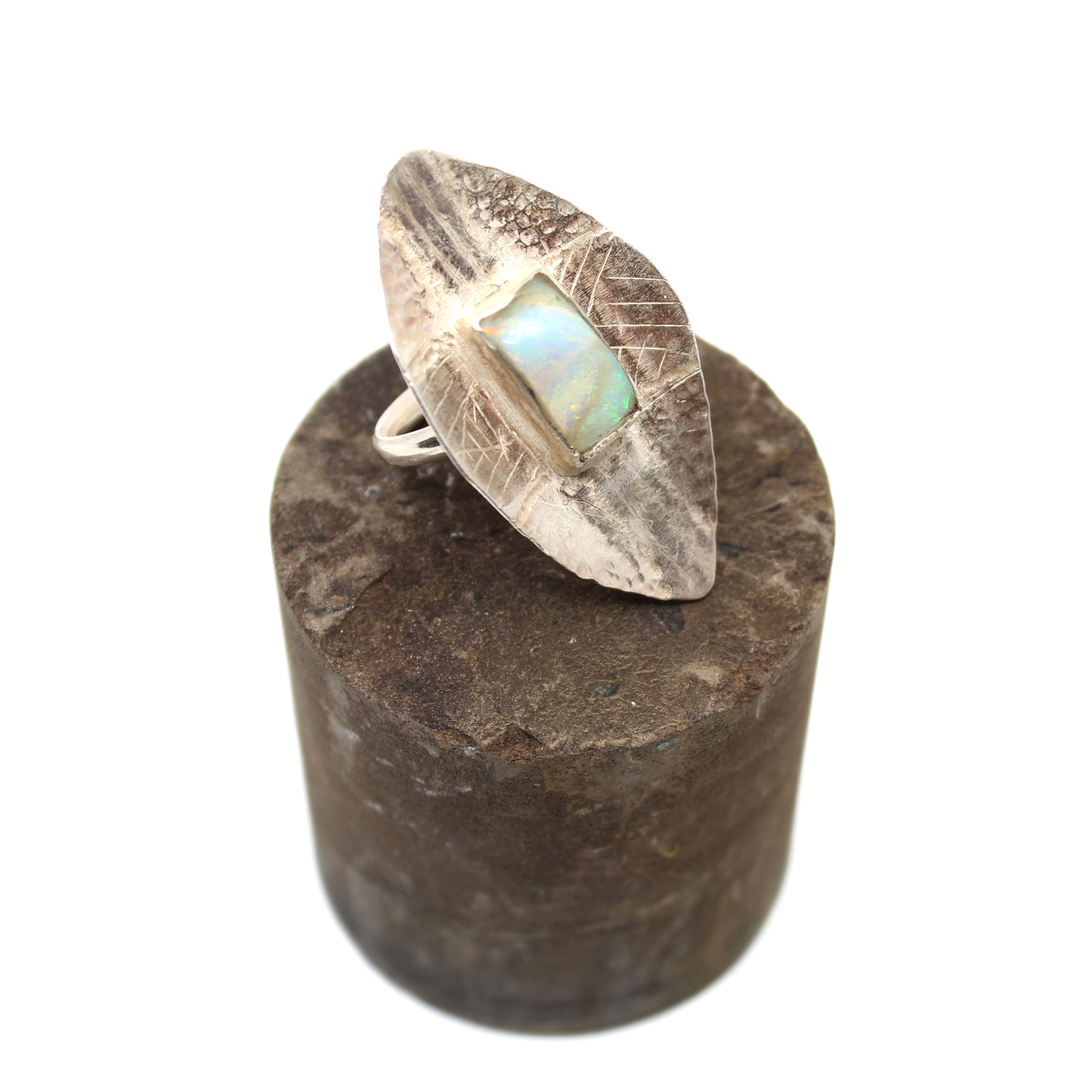 Opal Ring Shield Jewellery Bruce Borey