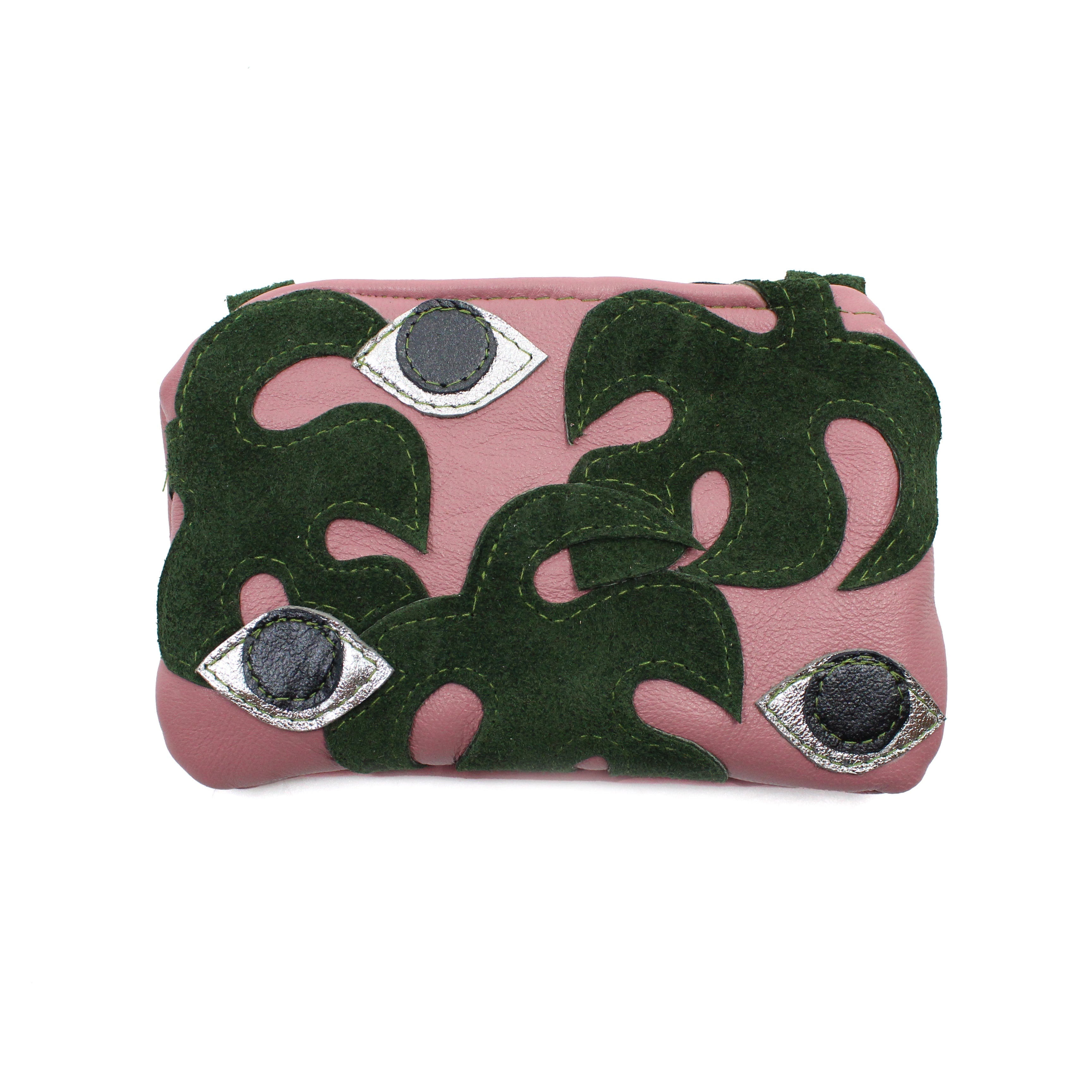 Small zip purse pink and green Jewellery Kimi Schieren