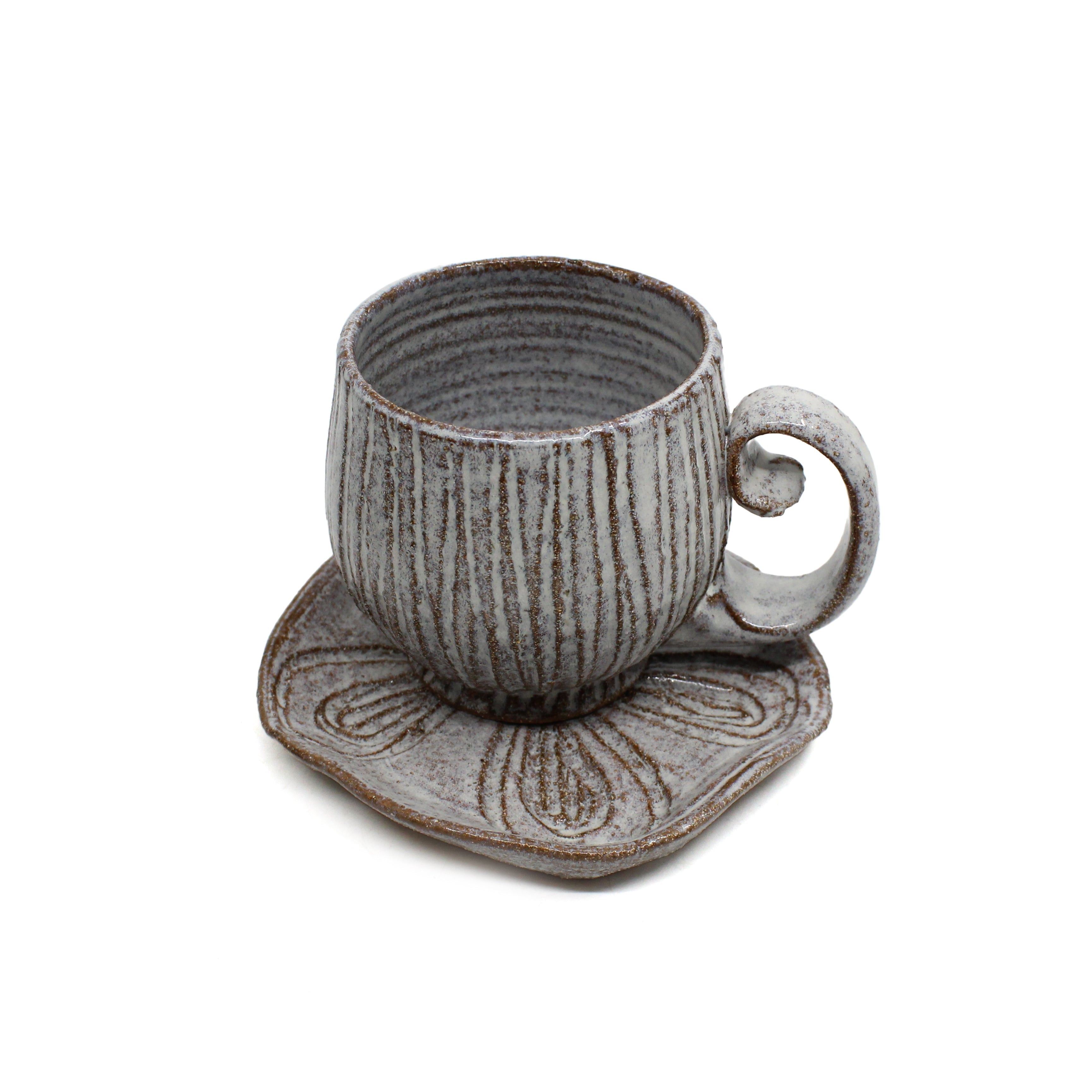Ceramic Poppy Seed Head and Saucer (Corporate Gifting) Ceramics Carys Martin Ceramics