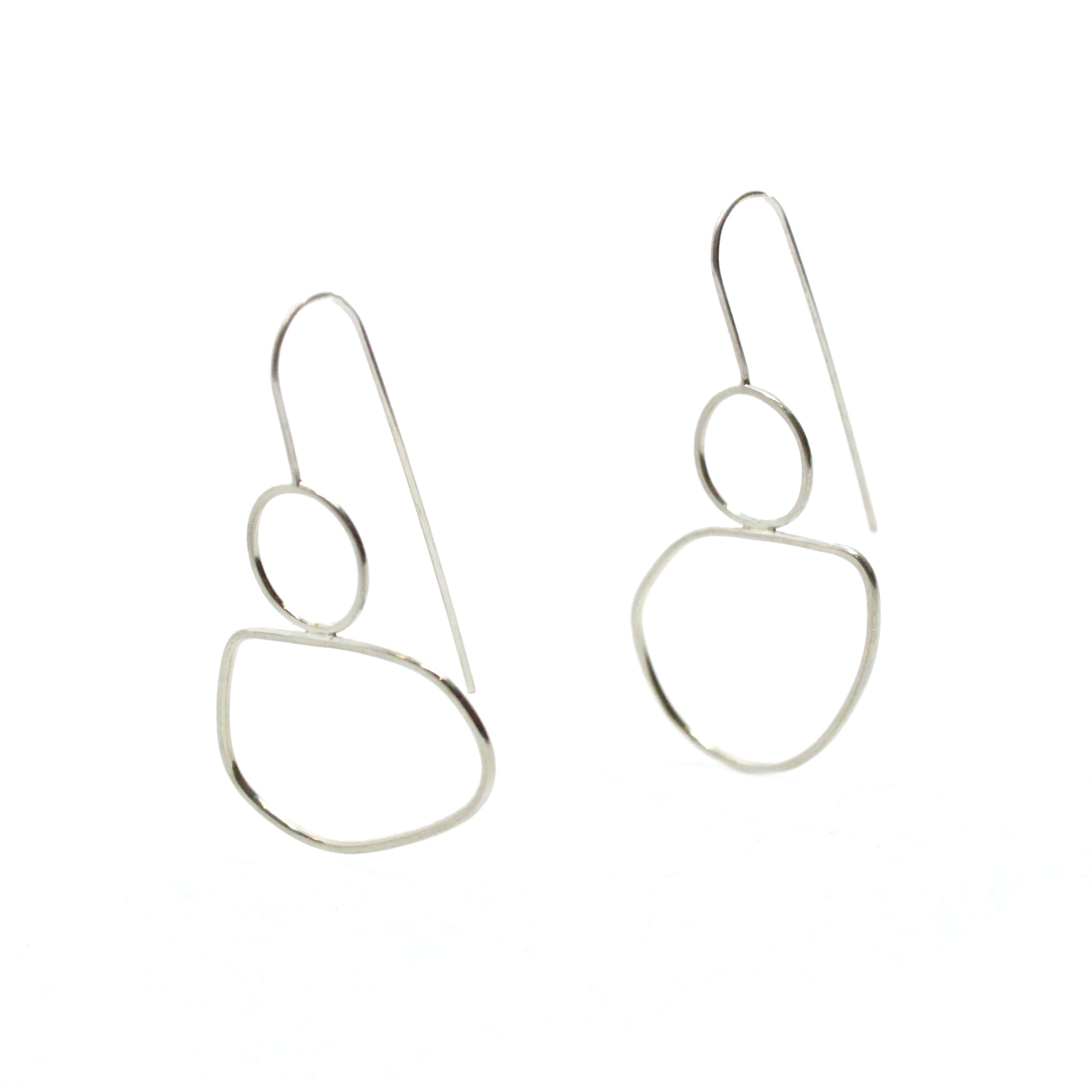 Sterling silver wire frame earrings M Jewellery Chloe Waddell