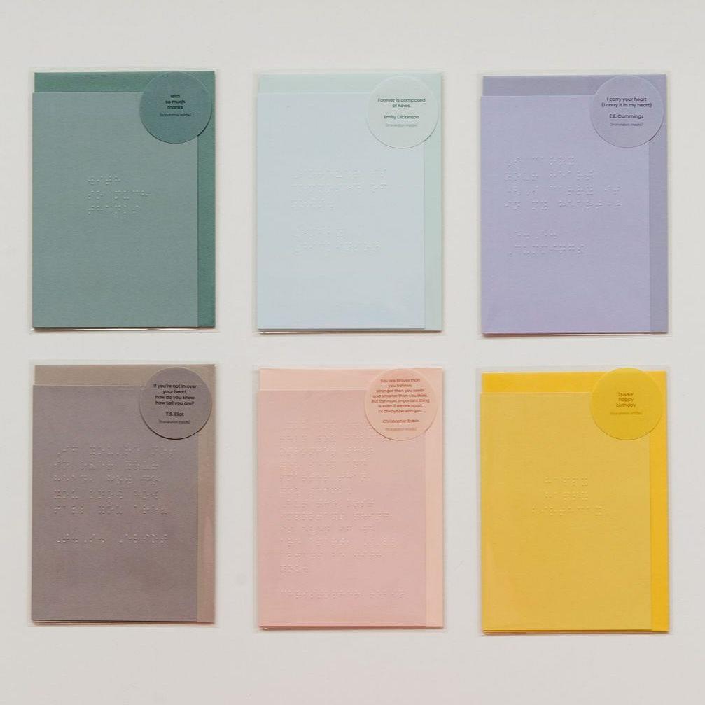 Braille Cards Cards Onegirlstudio