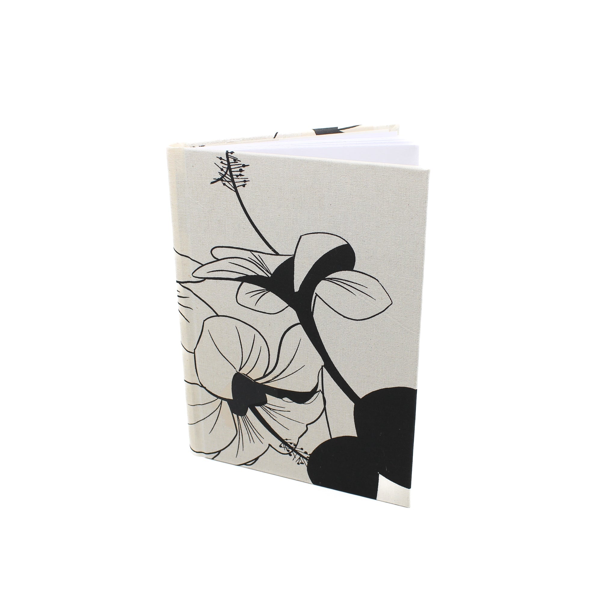 Handbound Journal Textiles & Fibre Art Maria Emilia Sauri Screenprinter Hibiscus - Blue/Black