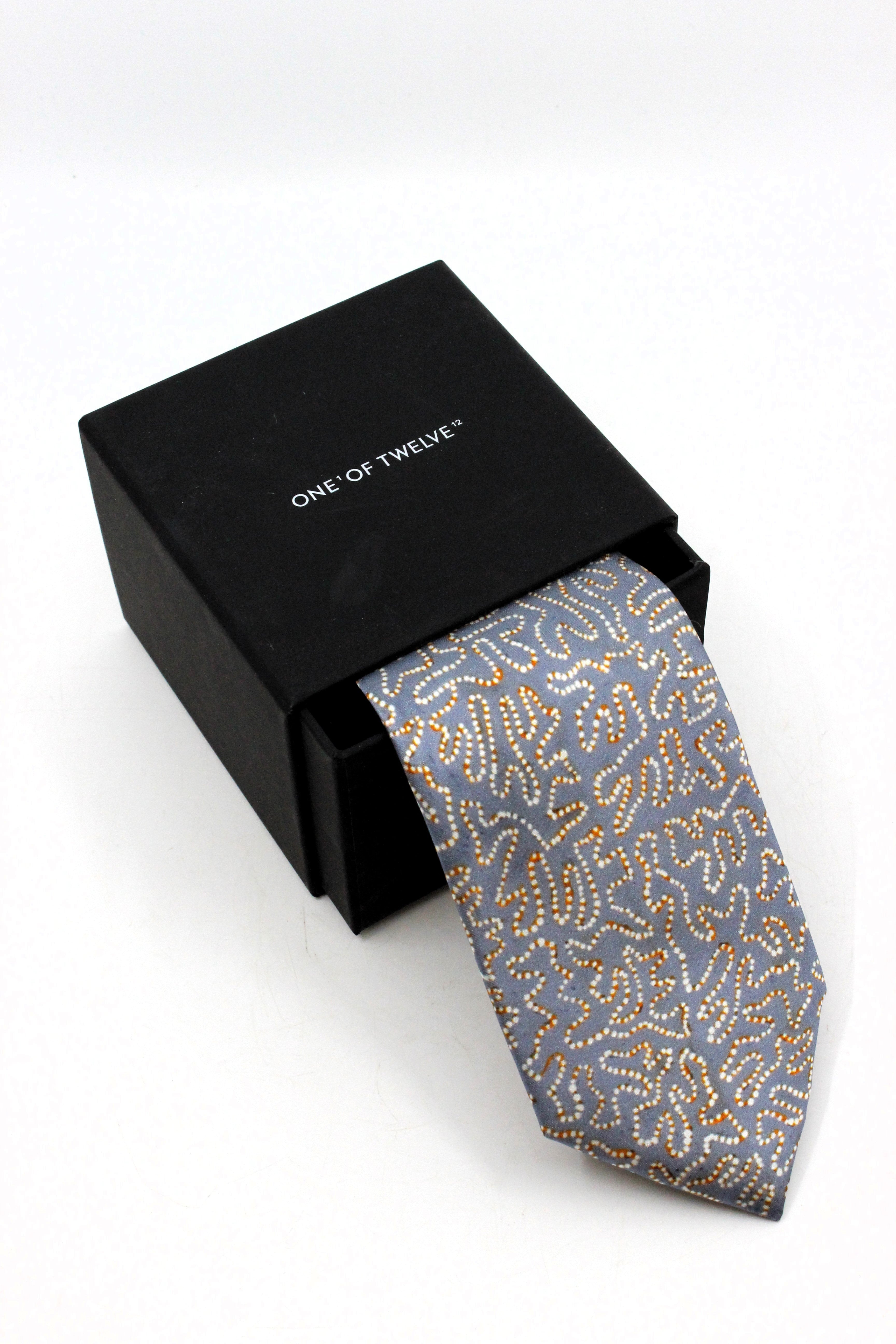 One of Twelve tie by Kumanjayi Jurra Tjapaltjarri Textiles & Fibre One of Twelve 