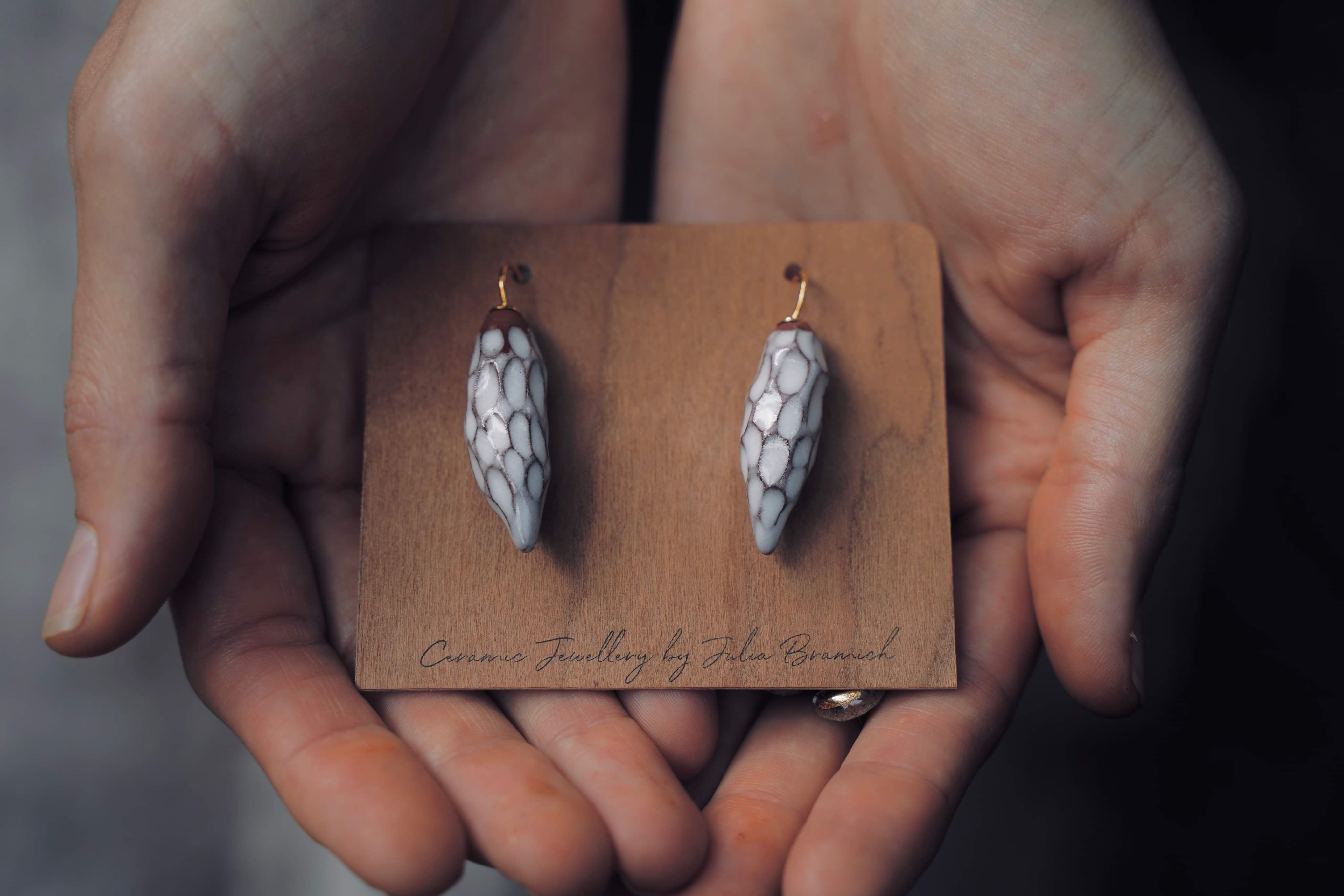Mud Wasp Nest Earrings by Julia Bramich