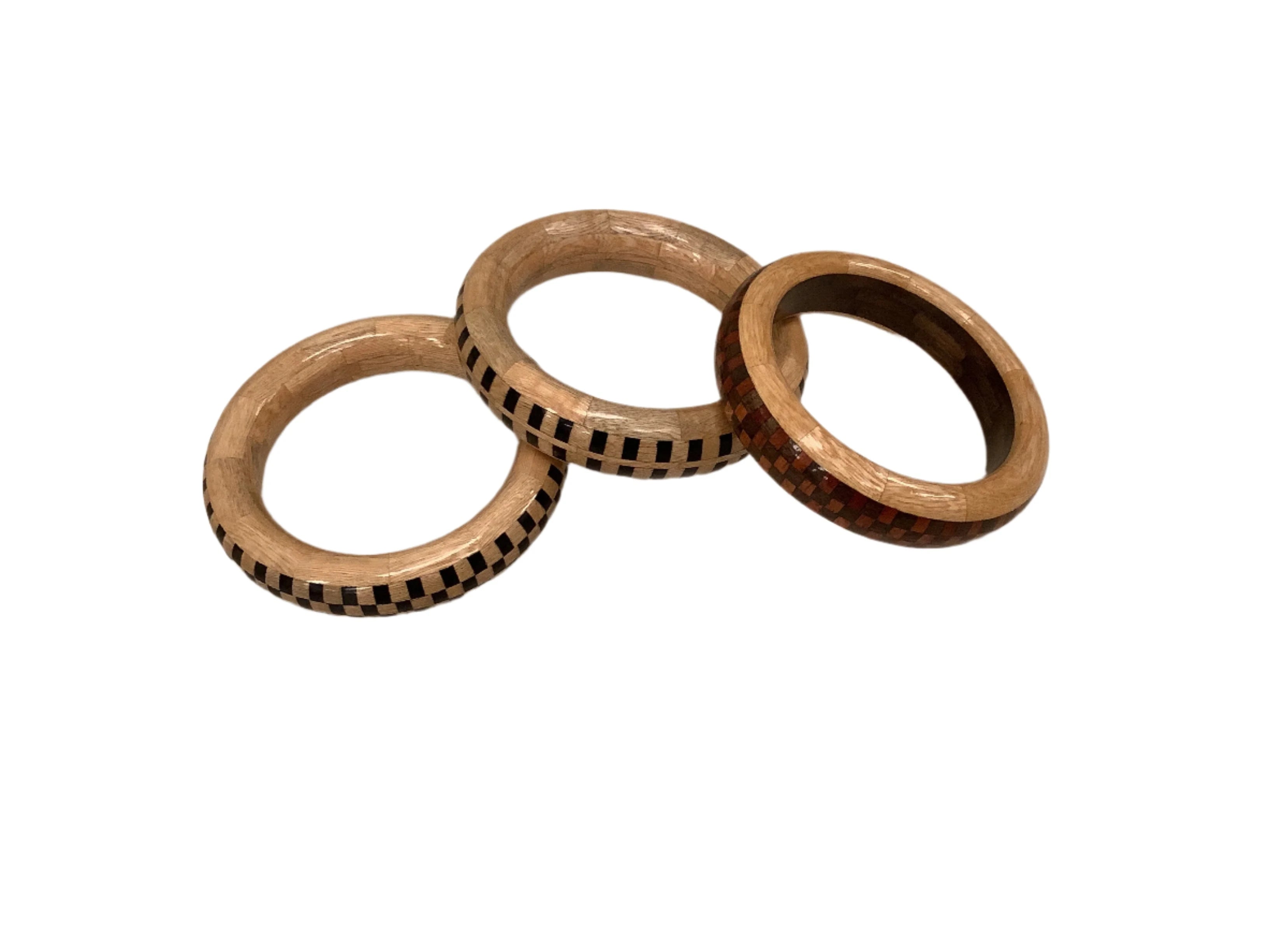 Segmented Turned Bangle - Large Wood Rod Childs
