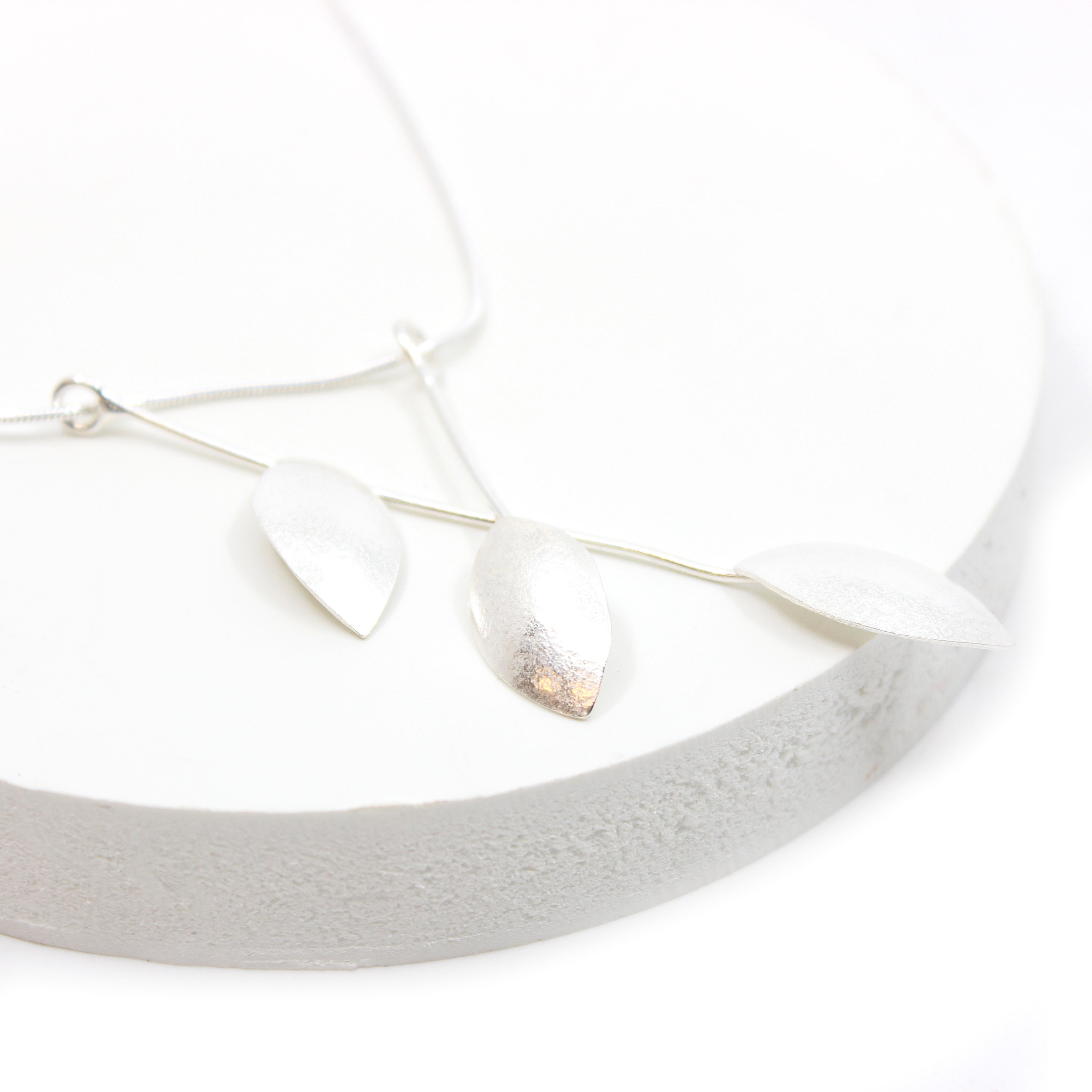 Silver Leaf Pendant Jewellery Shimara Carlow