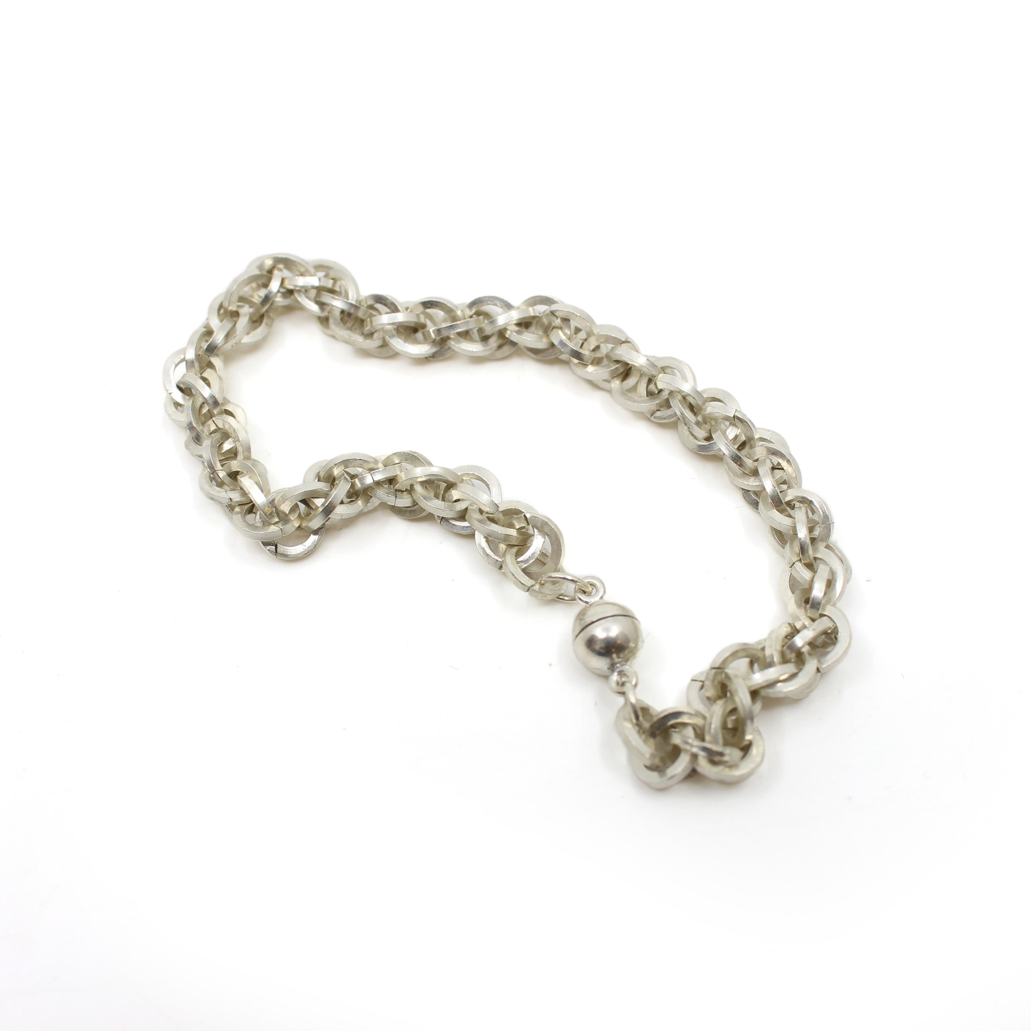 Square Handmade Chain Bracelet - Stg silver - by Florence Joly Jewellery Florence Joly (Wire & Co Jewellery)