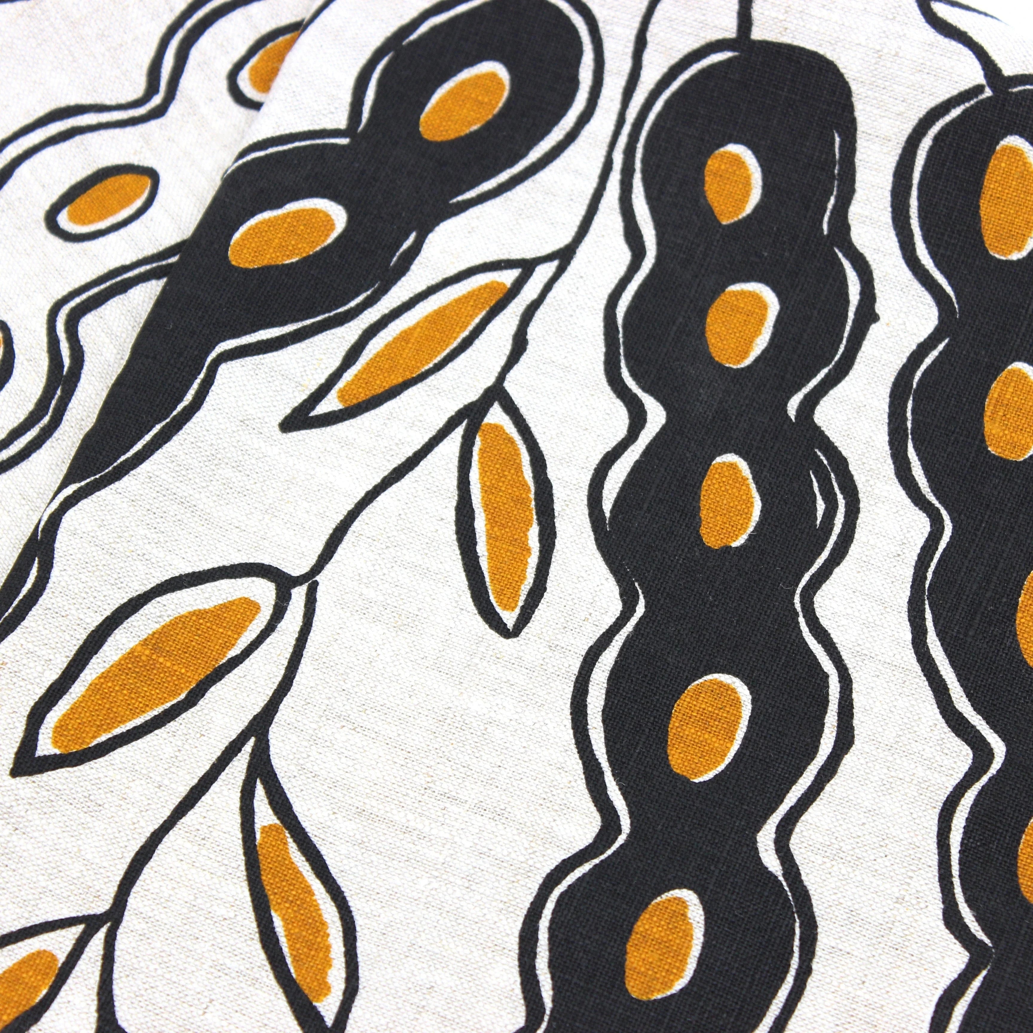 Grace Rosendale - Yulnga (Barra Barra Bean) - Brown, Linen Textiles & Fibre Art Hope Vale Arts & Cultural Centre