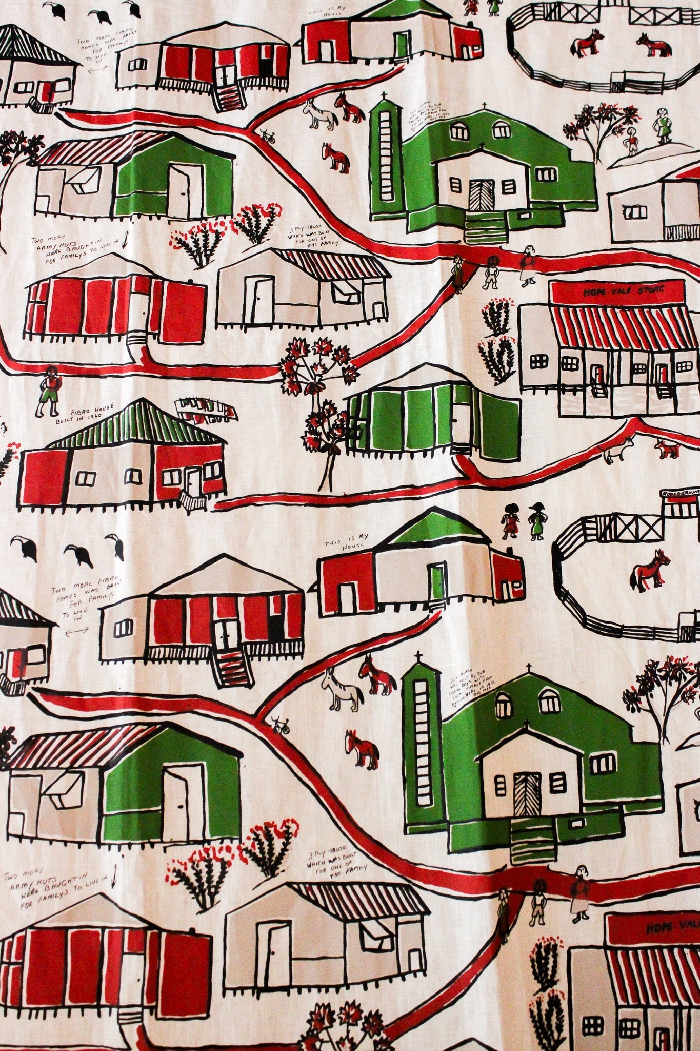 Printed linen fabrics per 2 meter roll Textiles Hopevale