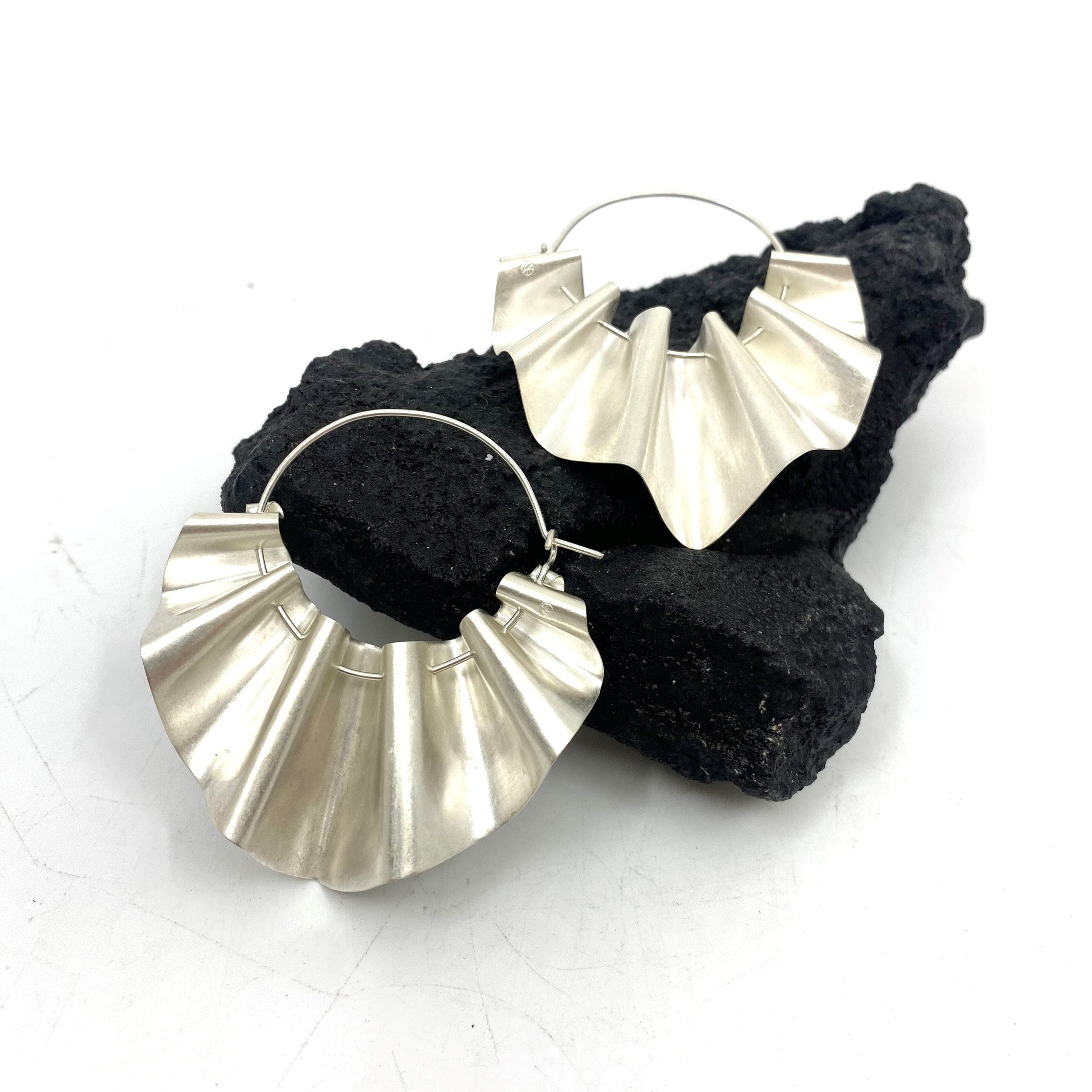 Fine Silver Hoops Jewellery Nicola Knackstredt FSHVI-M: VI - Matte