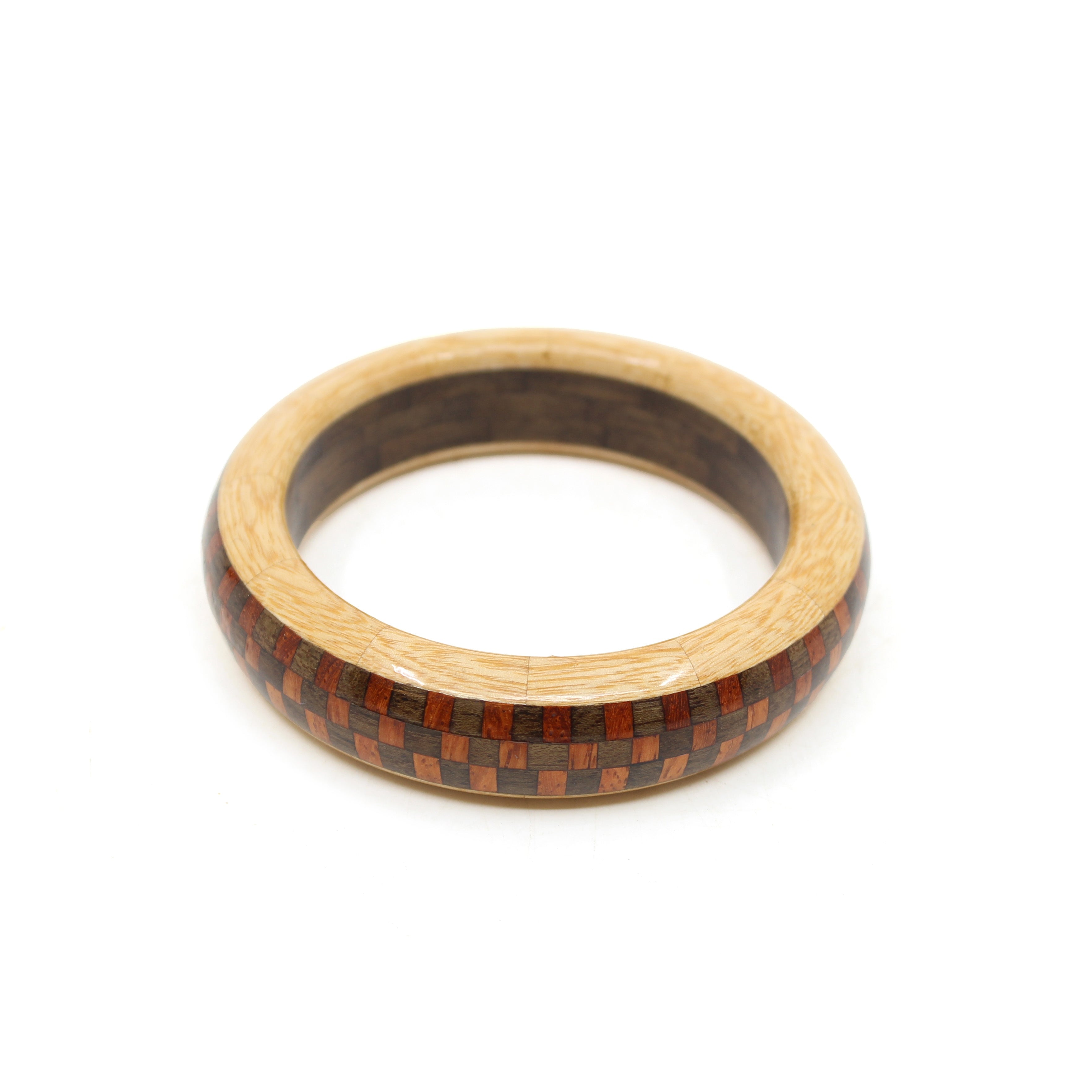 Segmented Turned Bangle - Large Wood Rod Childs