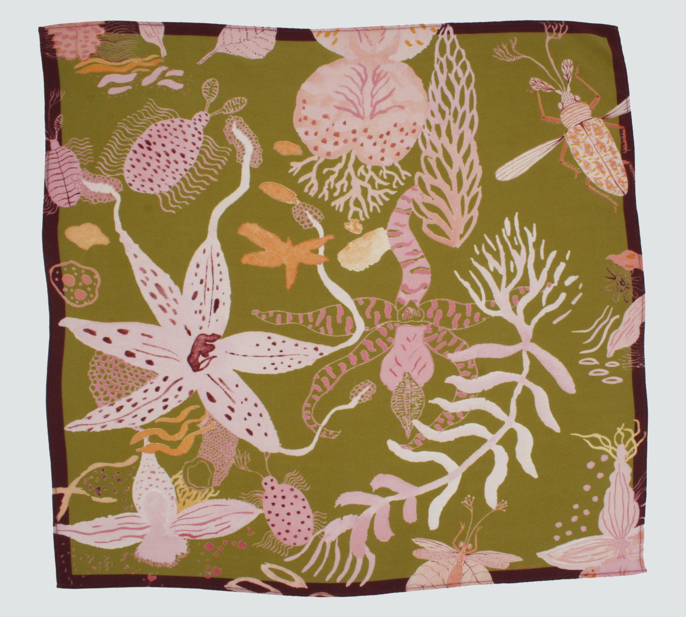 'Imaginary Flora' Silk Scarf