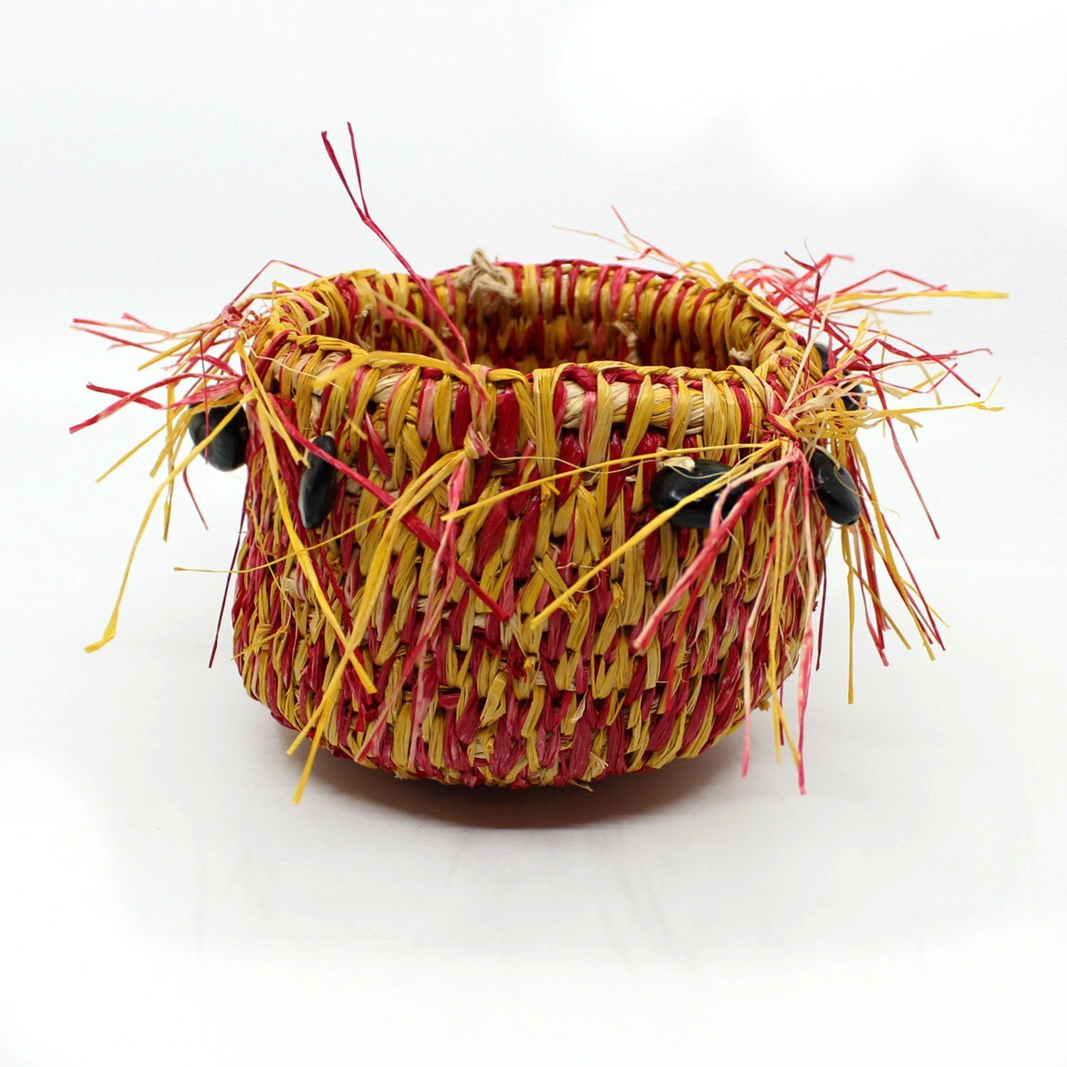 Basket in Reds and Yellows Fibre Art MOA ARTS