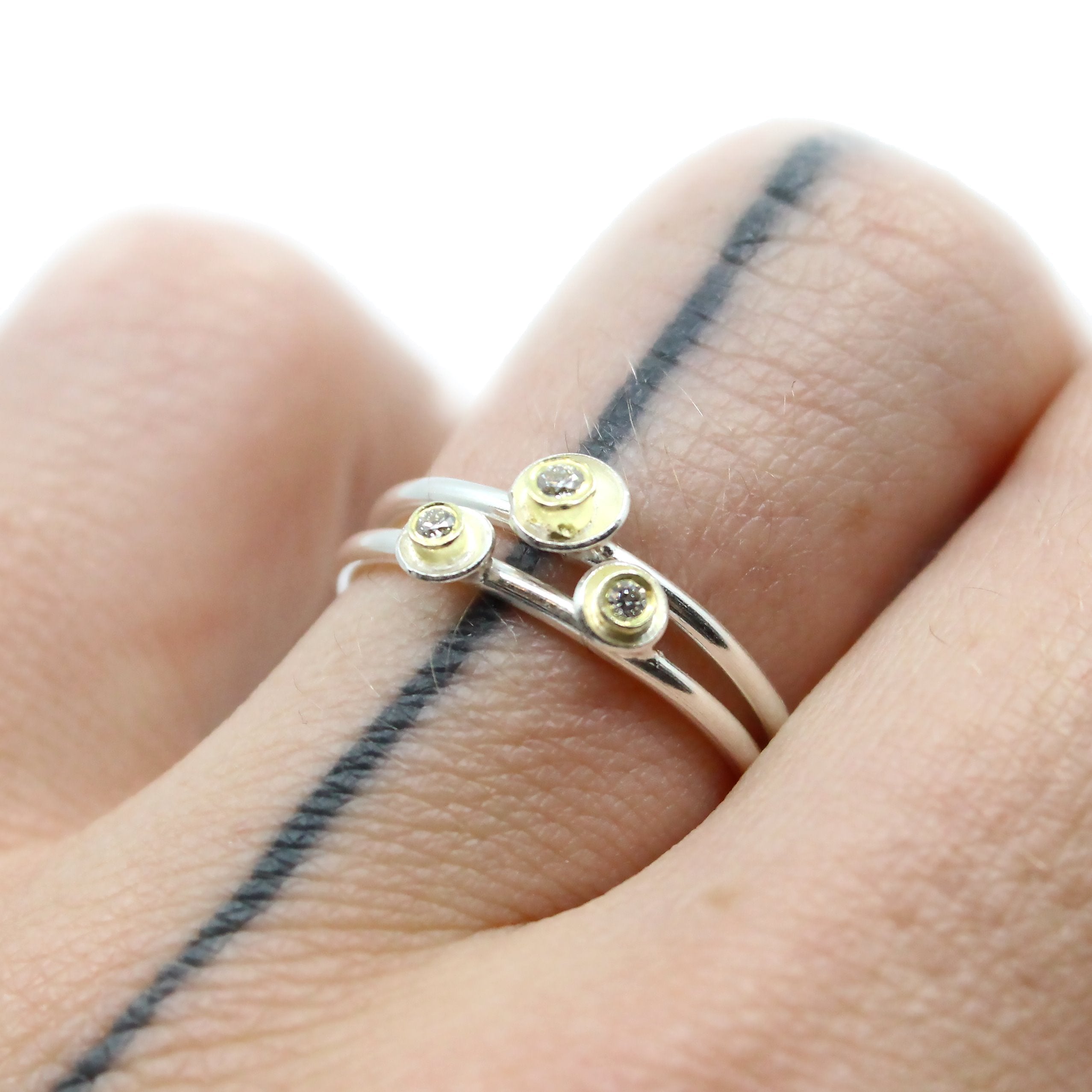 Acorn Cup Cluster Ring with Diamonds