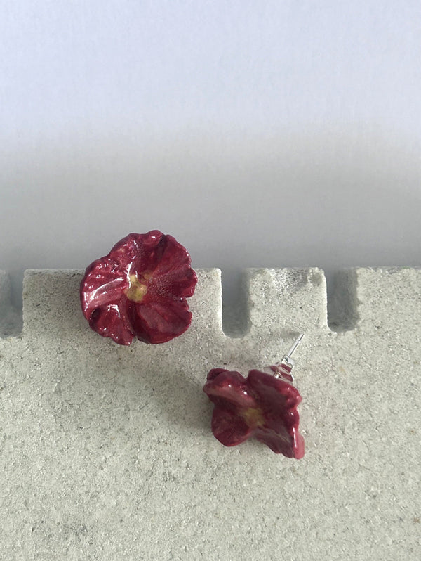 Red Poppy Stud Earrings Sculpture & Art Object Honeybrush 