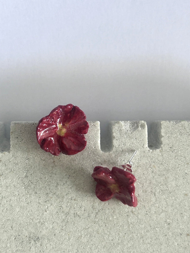 Red Poppy Stud Earrings Sculpture & Art Object Honeybrush 