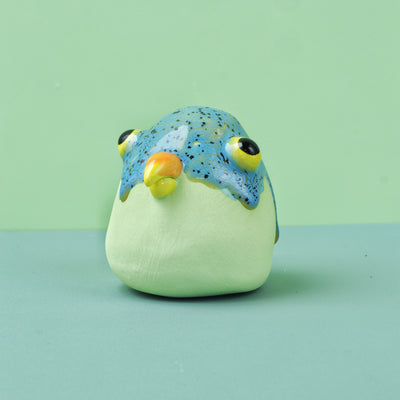 BORB Ceramics Green Bird Ceramics Blue Speckle Drip 