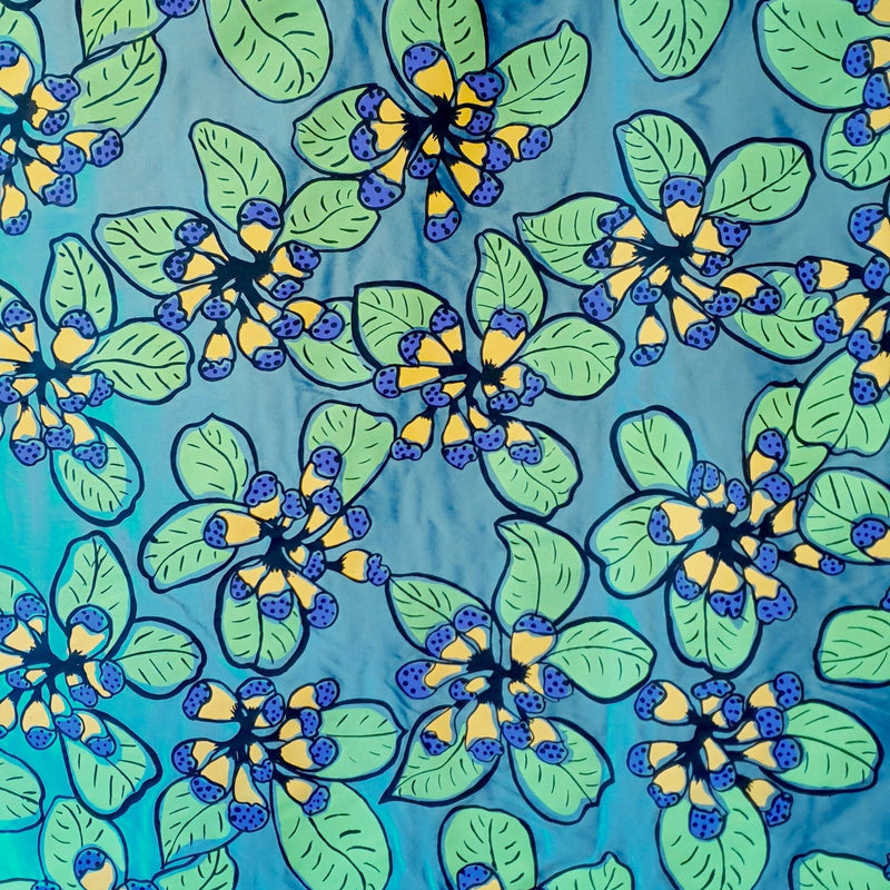 Esmae Bowen - Buthaya (Bush Lady Apples) - Blue, Silk Textiles & Fibre Art Hope Vale Arts & Cultural Centre 
