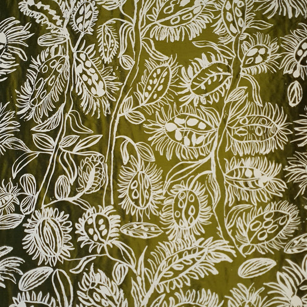 Gertrude Deeral - Yaarunh (Wattle) - Olive, Silk Textiles & Fibre Art Hope Vale Arts & Cultural Centre 