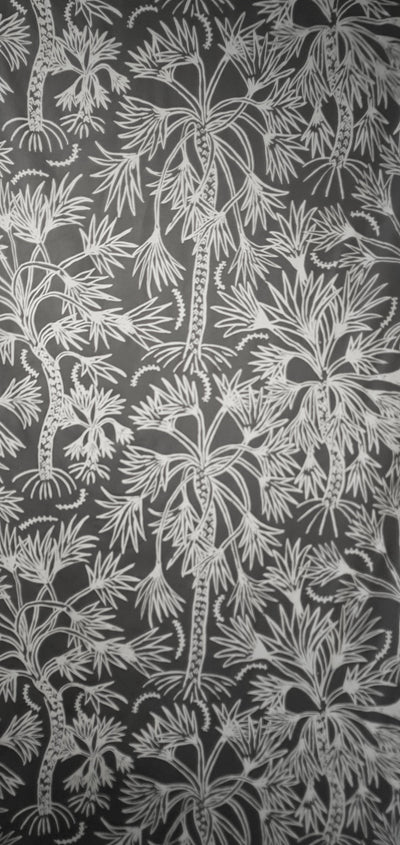 Esmae Bowen - Ganthin (Cabbage Palm) - Grey, Linen Textiles & Fibre Art Hope Vale Arts & Cultural Centre 