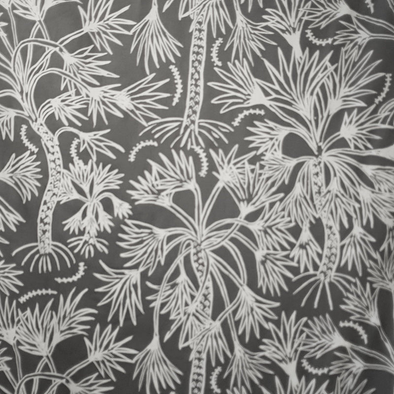 Esmae Bowen - Ganthin (Cabbage Palm) - Grey, Linen Textiles & Fibre Art Hope Vale Arts & Cultural Centre 
