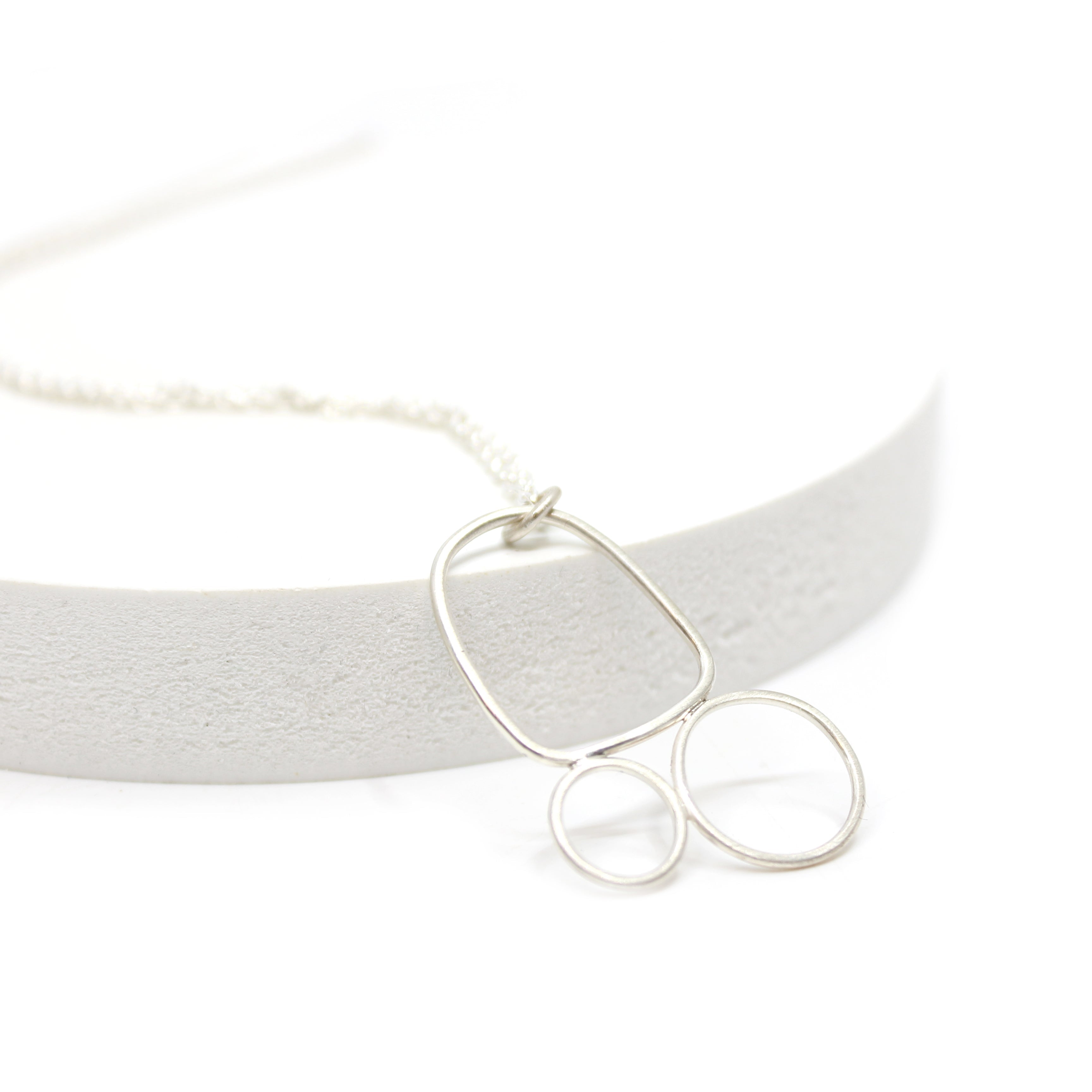 Sterling silver wire frame pendant S Jewellery Chloe Waddell 