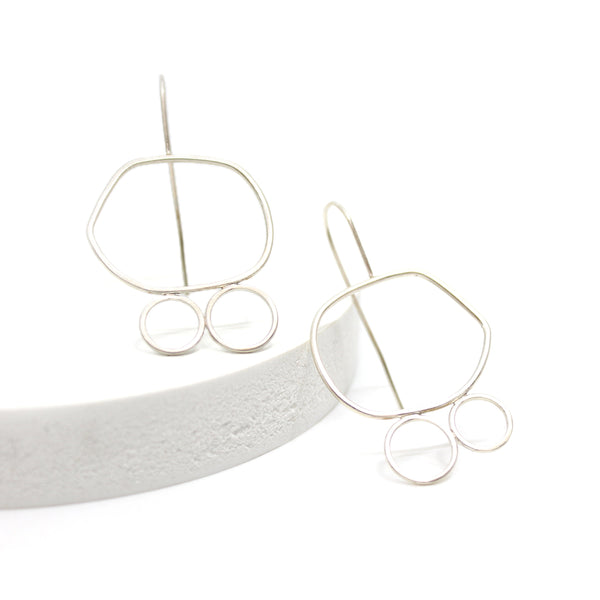 Sterling Silver Wire Frame Earrings - L Jewellery Chloe Waddell 