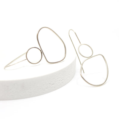 Sterling silver wire frame earrings M Jewellery Chloe Waddell 