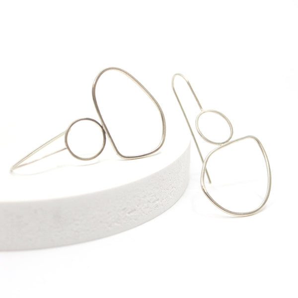 Sterling Silver Wire Frame Earrings - M Jewellery Chloe Waddell 