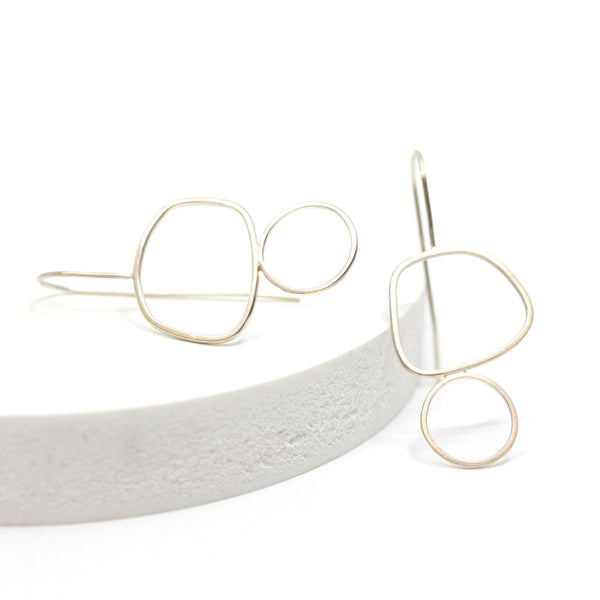 Sterling Silver Wire Frame Earrings - S Jewellery Chloe Waddell 3-frame 