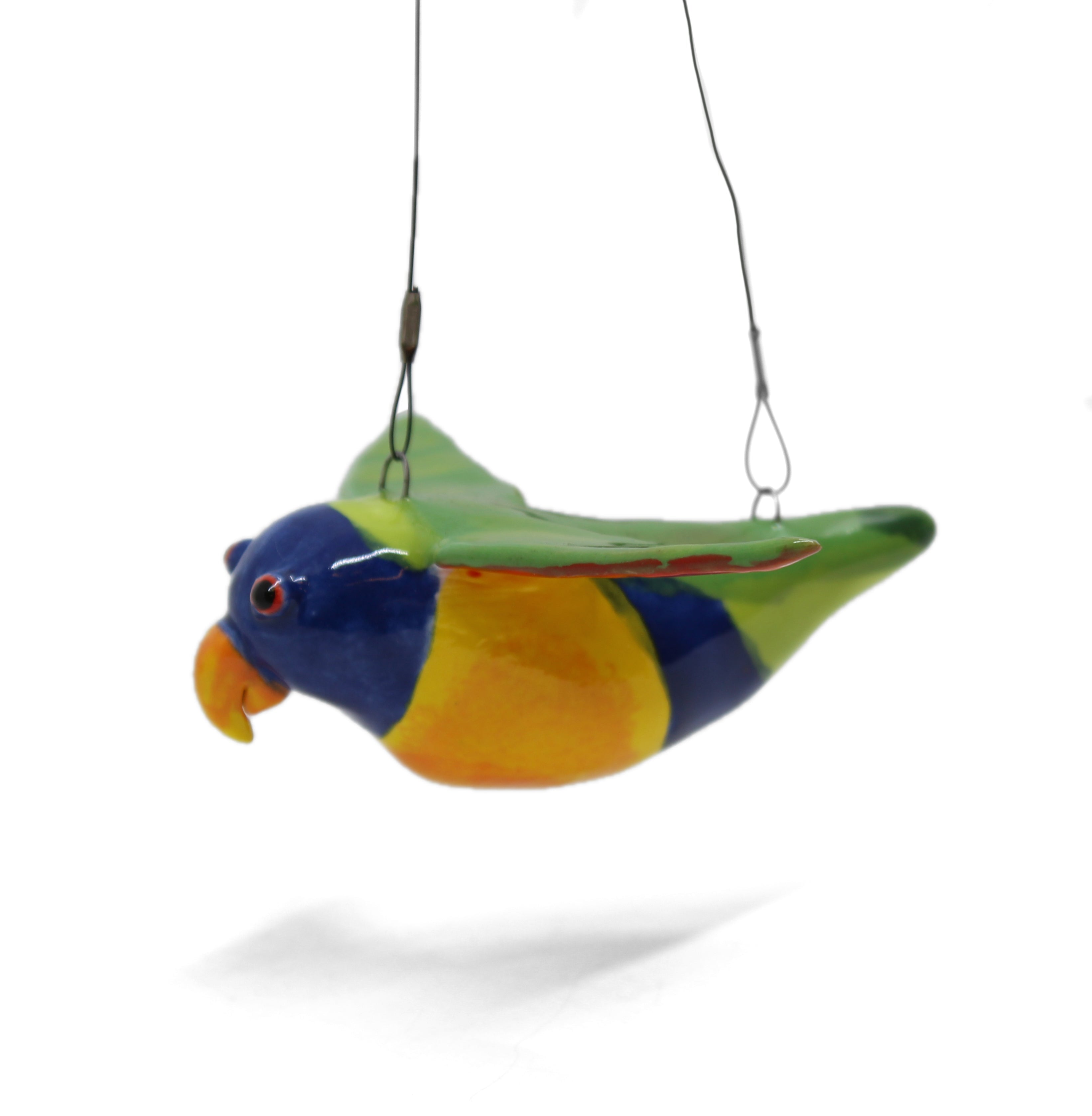 Flying Lorikeet Ceramics Green Bird Ceramics 