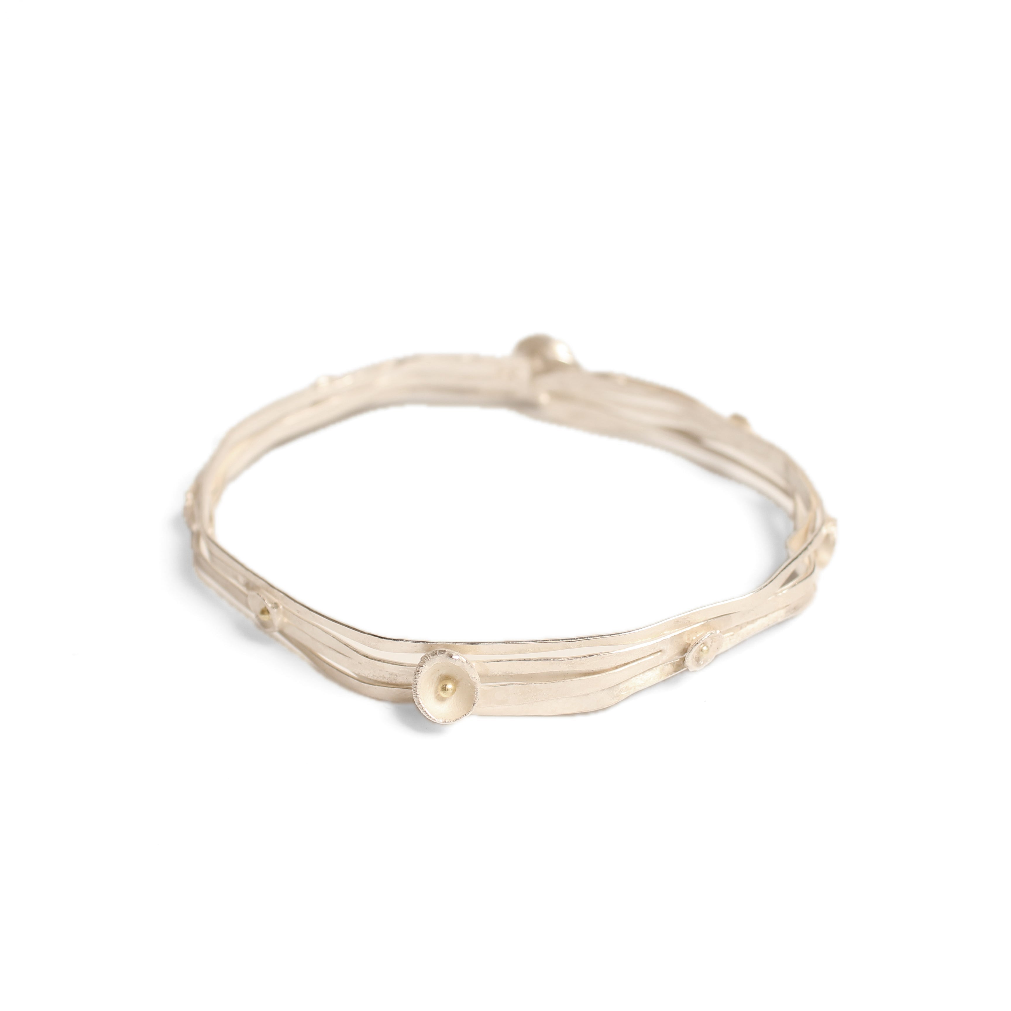 Sm Silver Wrap Bangle With Acorn Cups Jewellery Shimara Carlow 